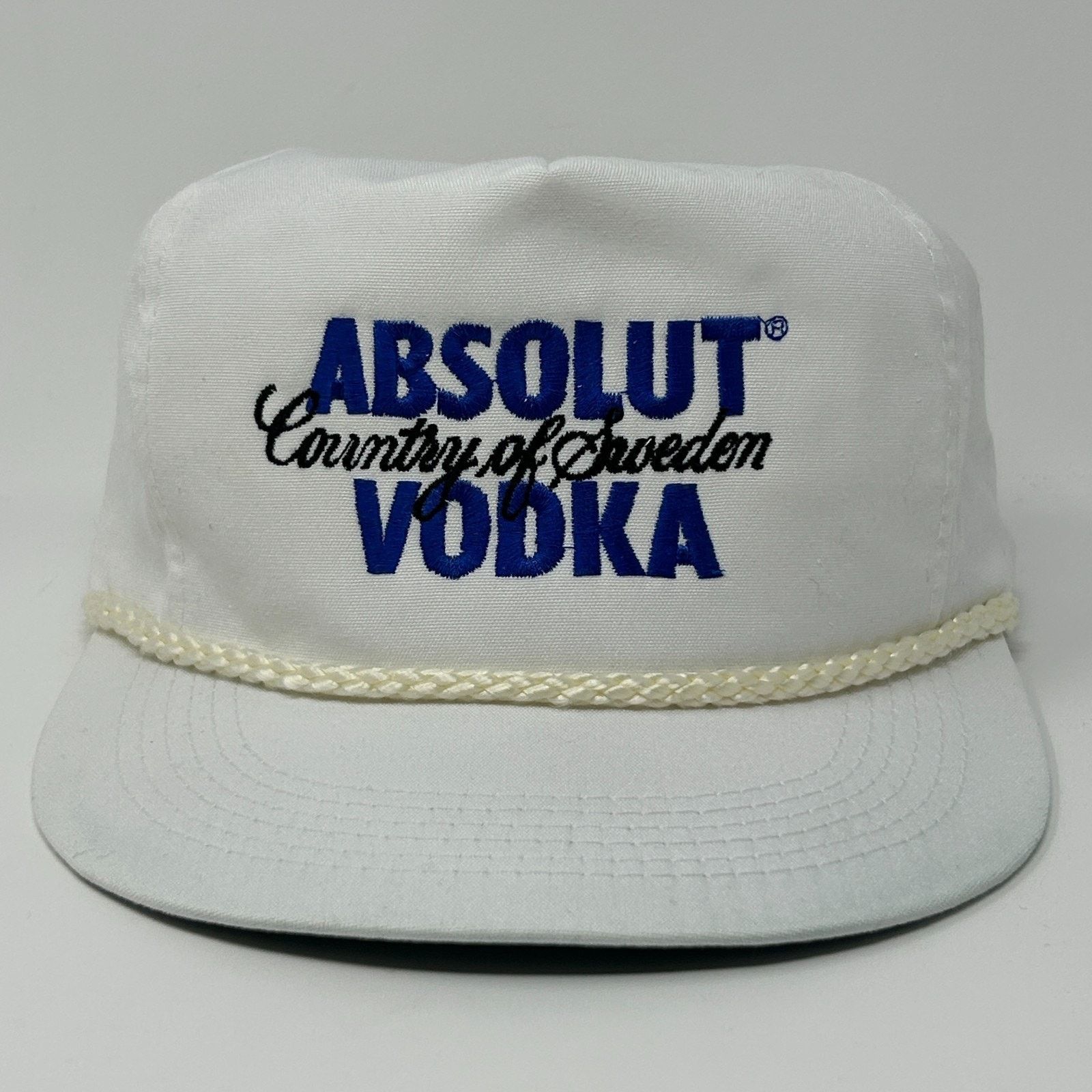 Vintage Vintage 90s Absolut Vodka Hat Baseball Cap Alcohol White Size ONE SIZE - 1 Thumbnail