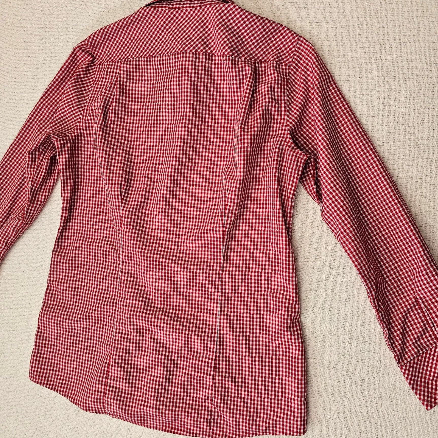 Vintage oobe Chik Fil A Uniform Shirt Women M Red White Check Button Up Style Team Size M / US 6-8 / IT 42-44 - 7 Thumbnail