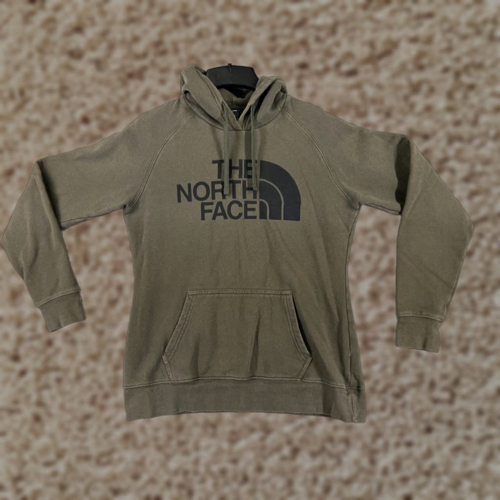 The North Face The North Face Hoodie Womens M Green Logo Pocket Read Sweater Pullover Crew Neck Jersey Cotton Blend Size M / US 6-8 / IT 42-44 - 1 Thumbnail