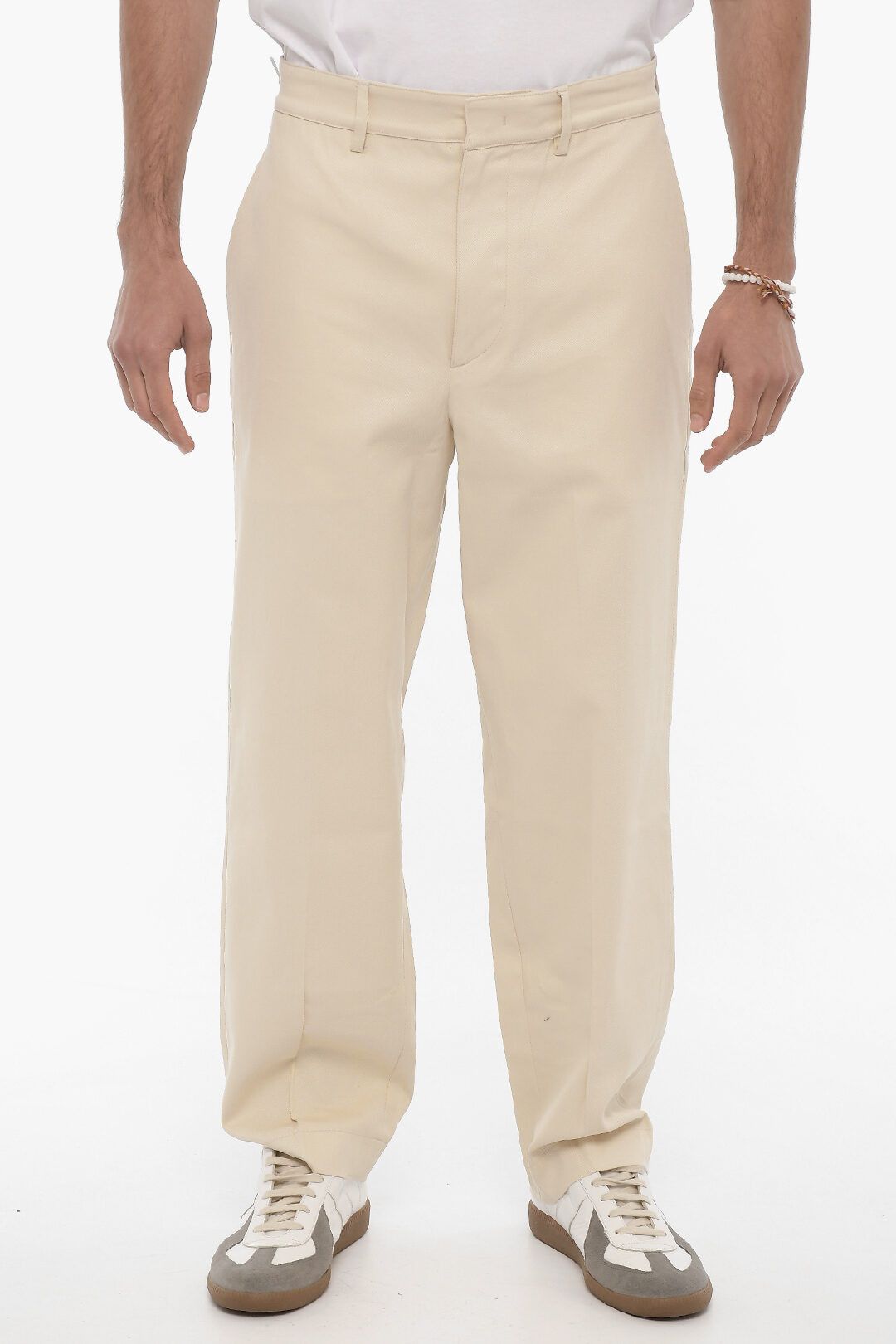 image of Department 5 Og1Mm0424 Cotton Twill-E-Motion Baggy Fit Pant In Beige, Men's (Size 32)