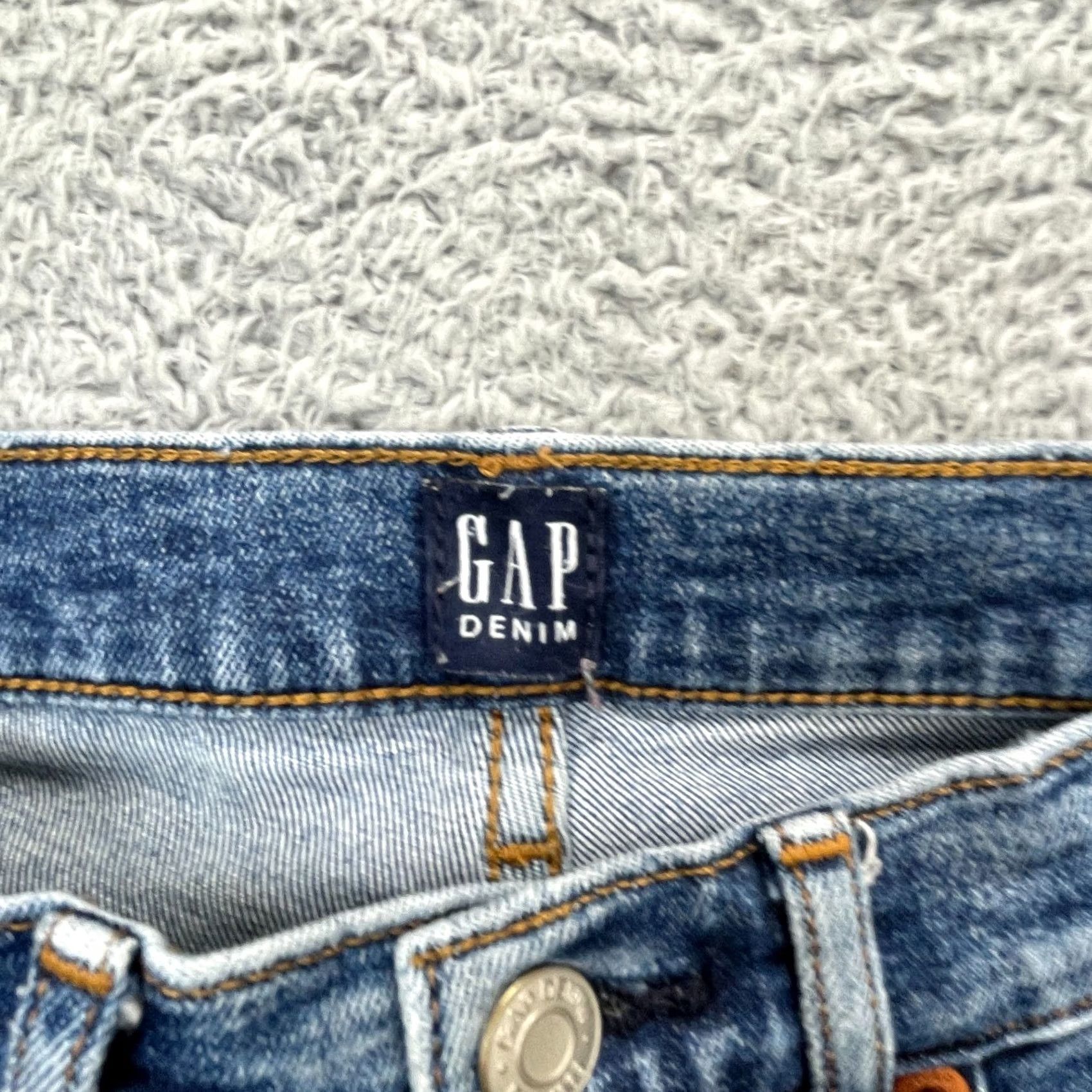 Gap Gap Jeans Womens 2 Blue Cigarette Skinny Denim Cotton Stretch Mid Rise Logo Button Zipper 5-Pocket Womens Jeans Product City Preppy Size 26" / US 2 / IT 38 - 3 Thumbnail