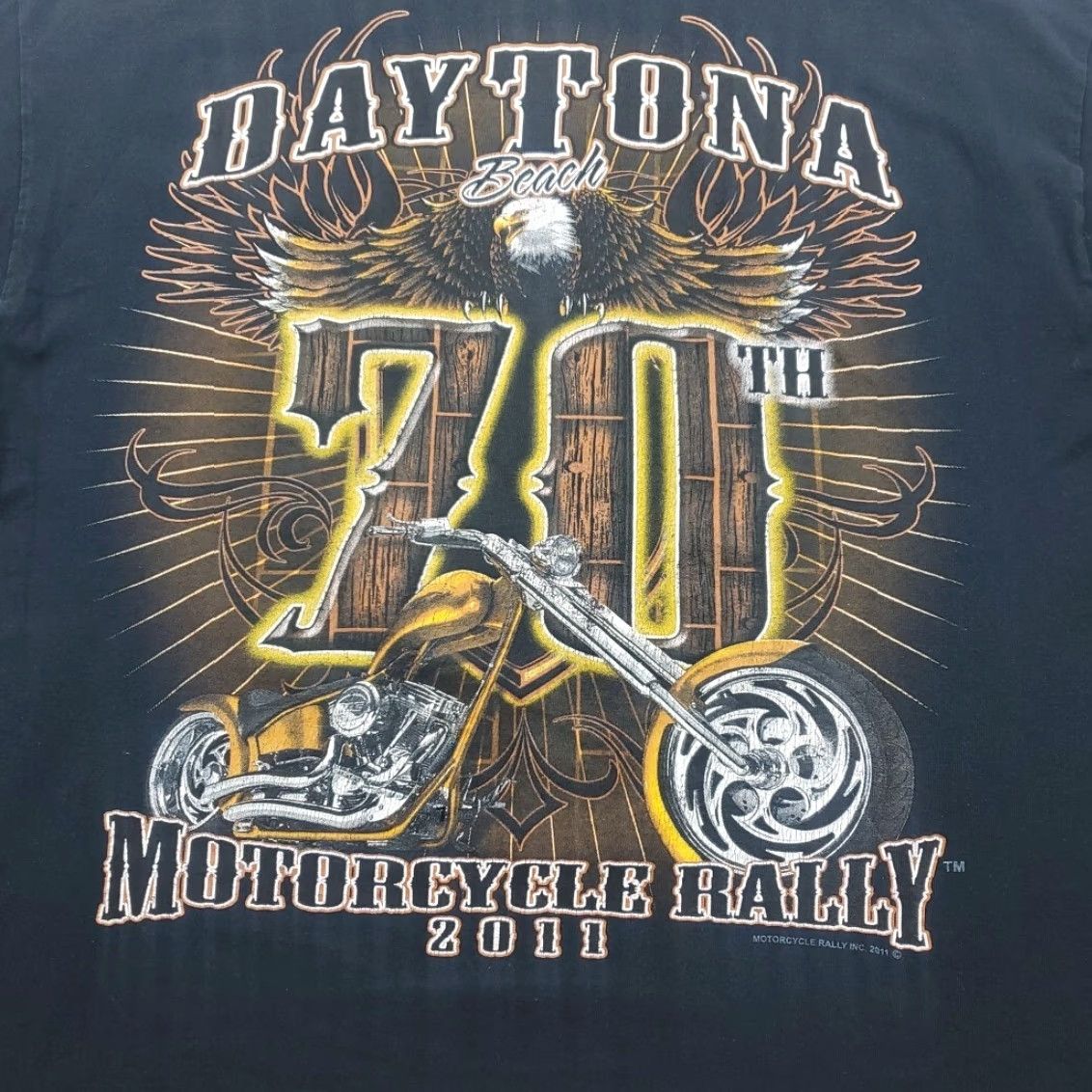 Gildan VINTAGE Bike Week Rally Daytona Beach 2011 T Shirt Adult XL 70th Annual Motorcycle Biker Size US XL / EU 56 / 4 - 2 Thumbnail
