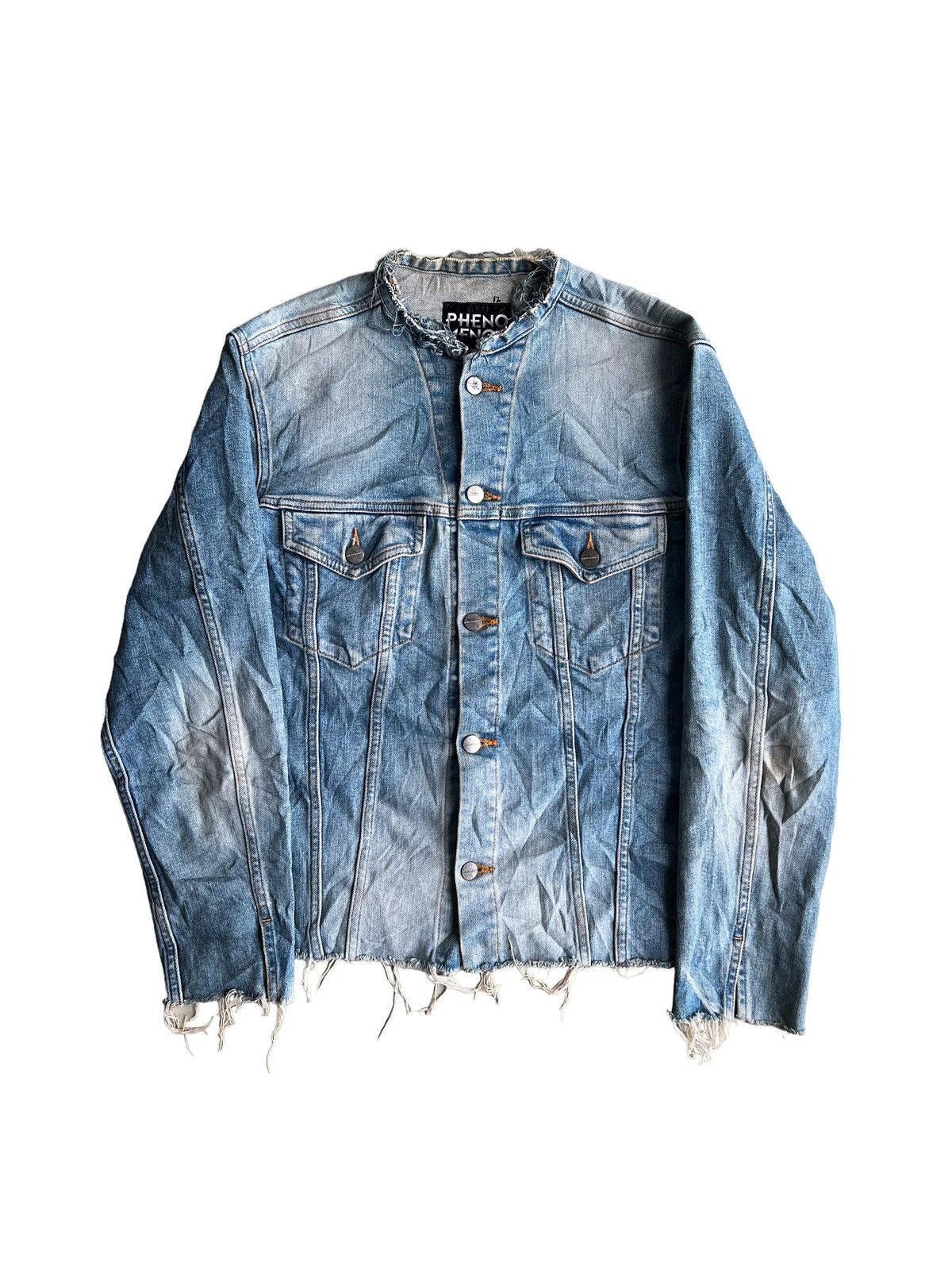 PHENOMENON 2019 Runway Phenomenon Cuff Collar Distress Denim Jacket Size US M / EU 48-50 / 2 - 2 Thumbnail