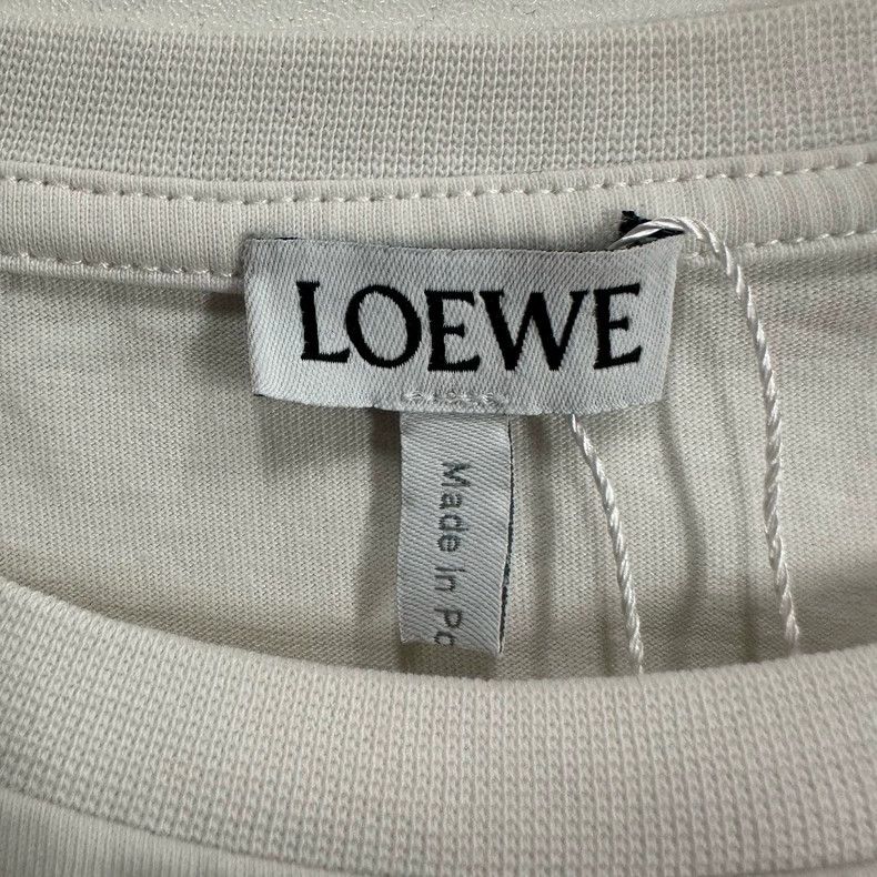 Loewe LOEWE White embroidered logo round neck short sleeve Size XS / US 0-2 / IT 36-38 - 3 Thumbnail