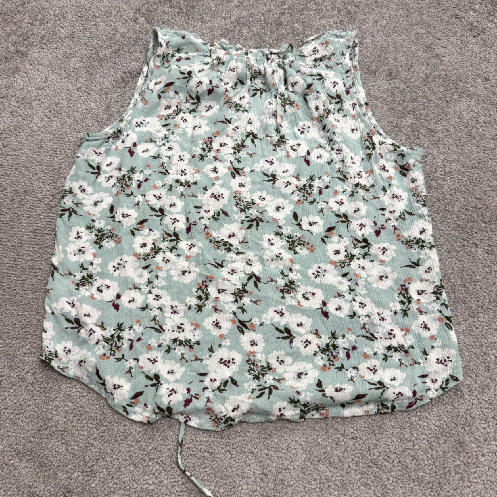 Vintage VINTAGE Bobeau Floral Sleeveless Blouse Womens Small Green Rayon Casual Summer Boho Dressy Top Size S / US 4 / IT 40 - 3 Thumbnail