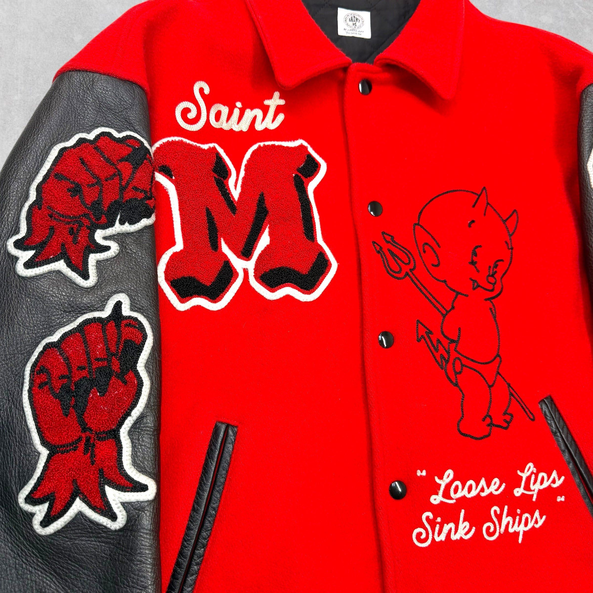 Saint Michael Saint Michael Devil Red Varsity Jacket XXL Size US XXL / EU 58 / 5 - 3 Thumbnail