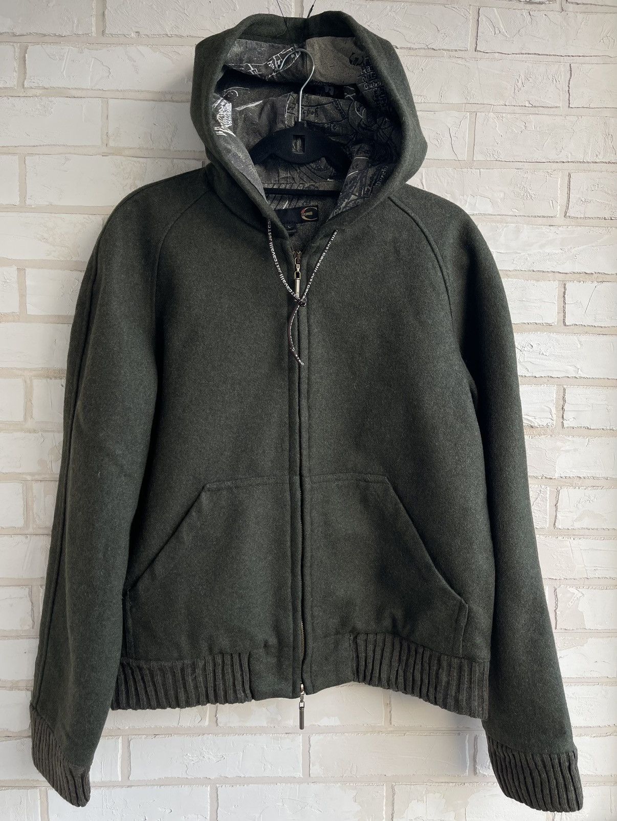 image of Just Cavalli Wool Jacket 2003 in Green, Men's (Size Large)