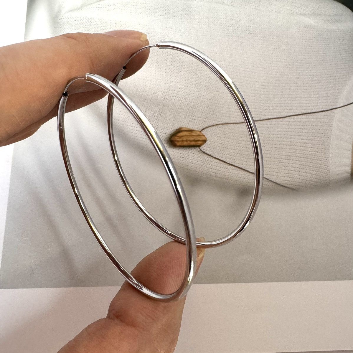Other 60mm Silver Hoop Earrings for Women Size ONE SIZE - 4 Thumbnail