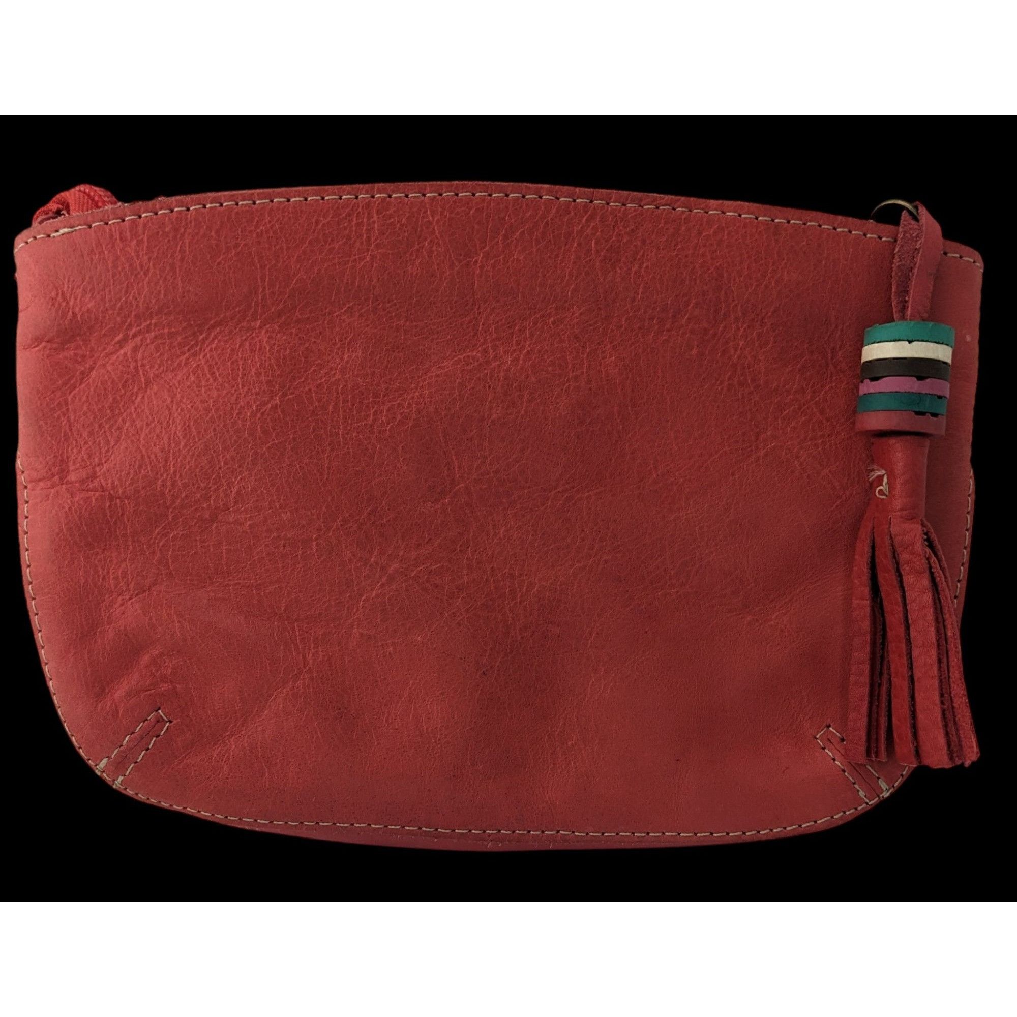 Other Vintage Velez Red Leather Wristlet With Braided Trim & Tasse Size ONE SIZE - 2 Thumbnail