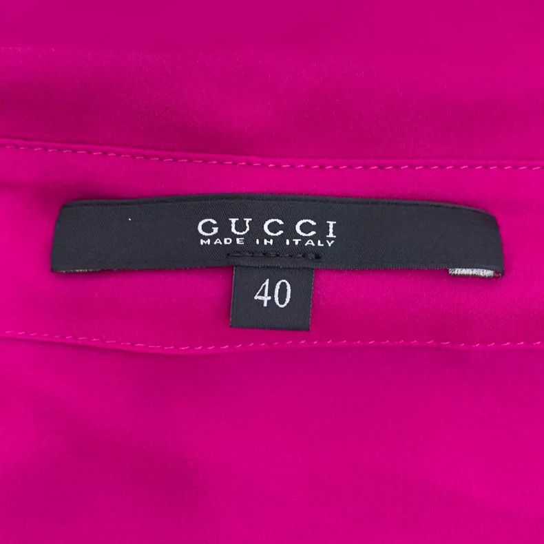 Gucci Gucci Purple tie bow mulberry silk lapel long-sleeved shirt Size S / US 4 / IT 40 - 5 Thumbnail