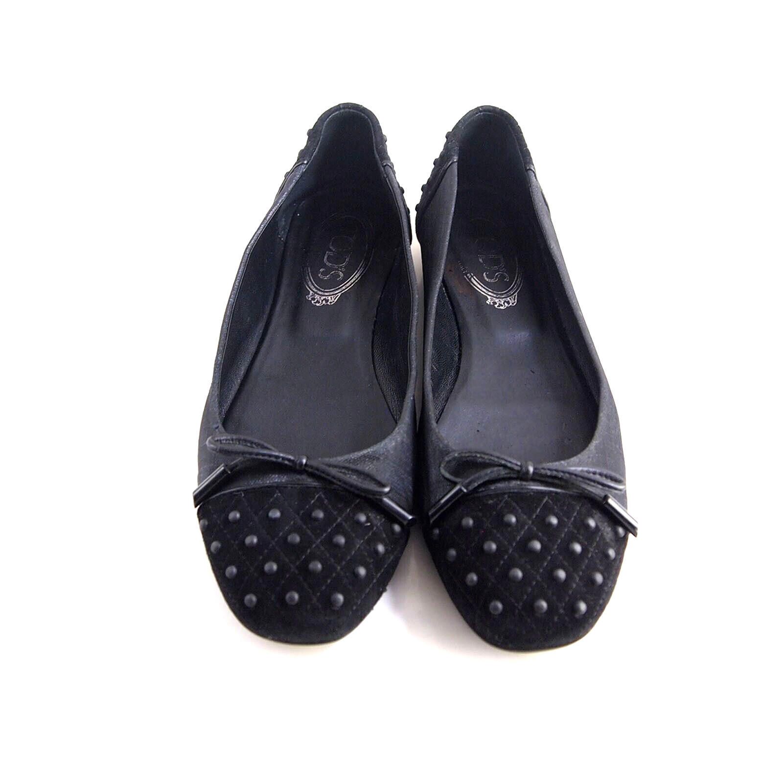 Tod's Tod's Flats Black Suede Waxed Linen Womens EU 38 US 8 Size US 8 / IT 38 - 5 Thumbnail