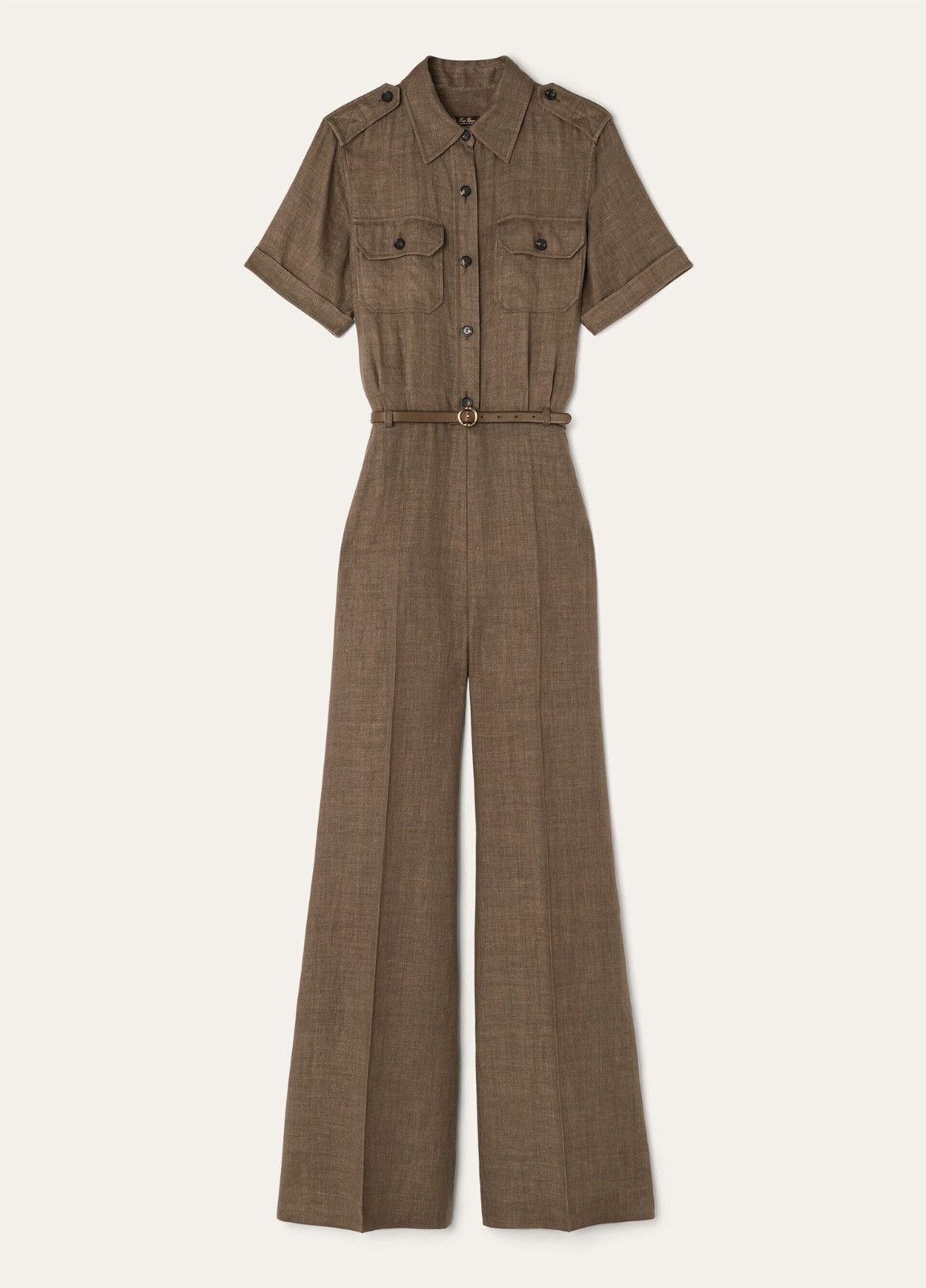 Loro Piana o1srvl11e0526 FAP0212 Galdwin Jumpsuit in Brown Size 27" / US 4 / IT 40 - 1 Thumbnail