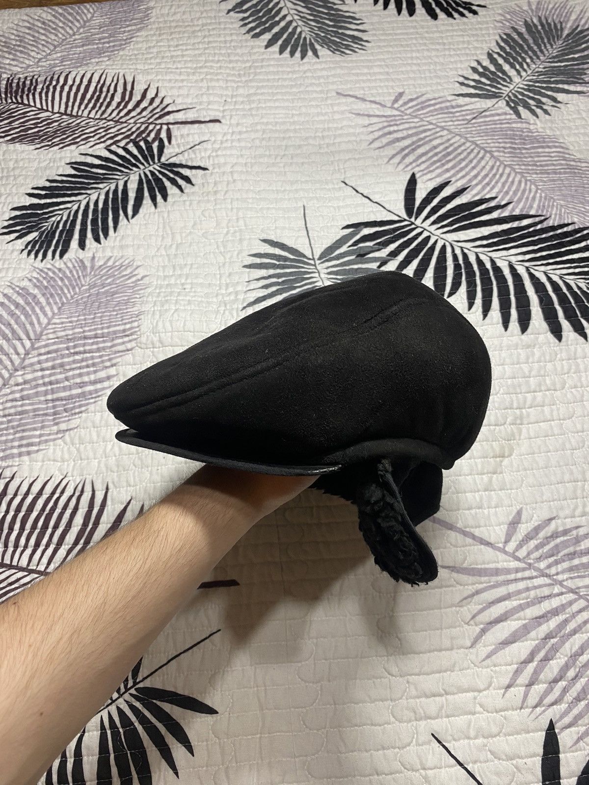If Six Was Nine Black fur archive Suede Flat Newsboy Baker Boy Cabbie Cap Size ONE SIZE - 12 Thumbnail