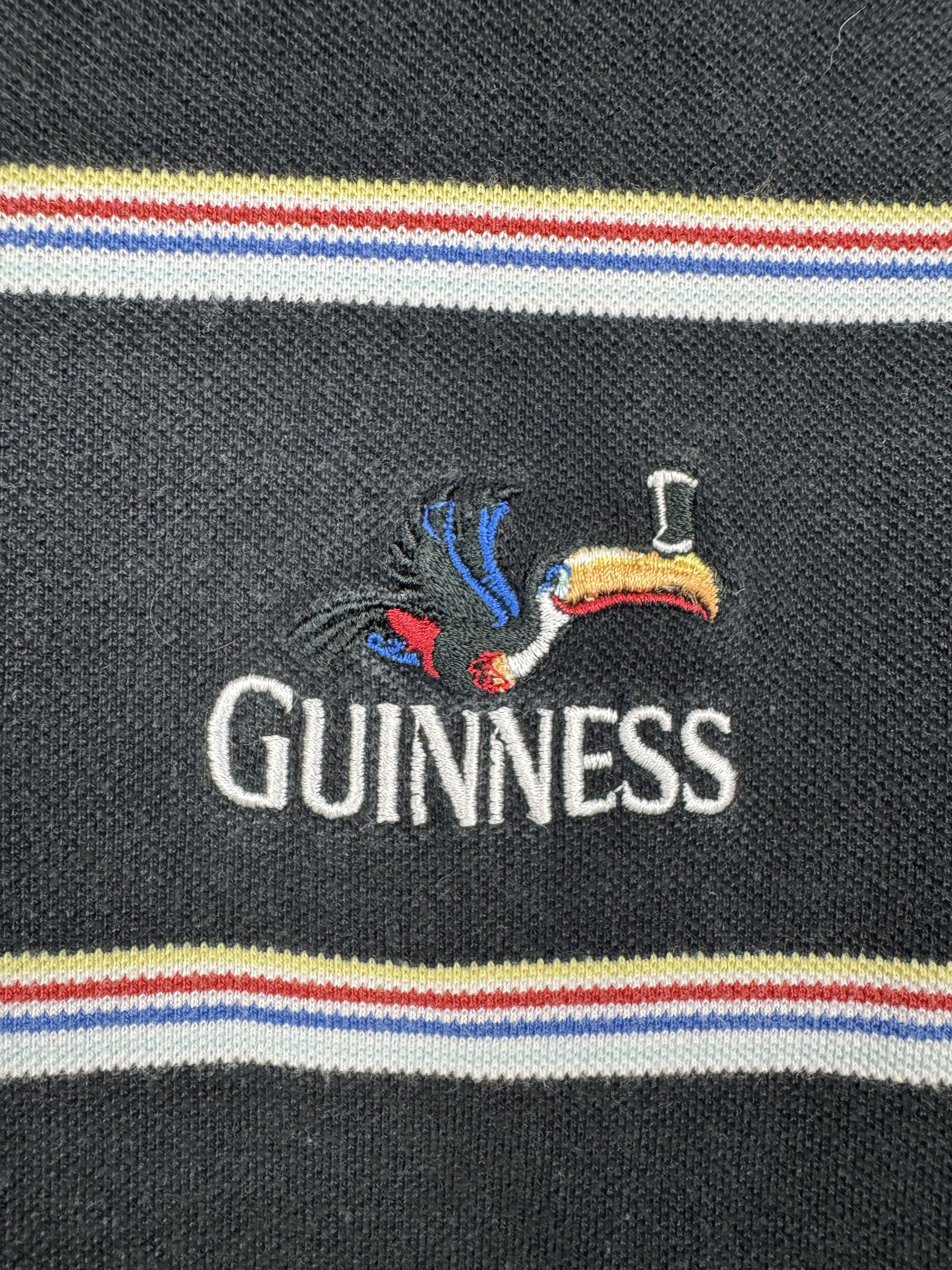 Vintage VINTAGE Guinness Logo Polo Shirt Size S Black Striped Size US S / EU 44-46 / 1 - 7 Thumbnail