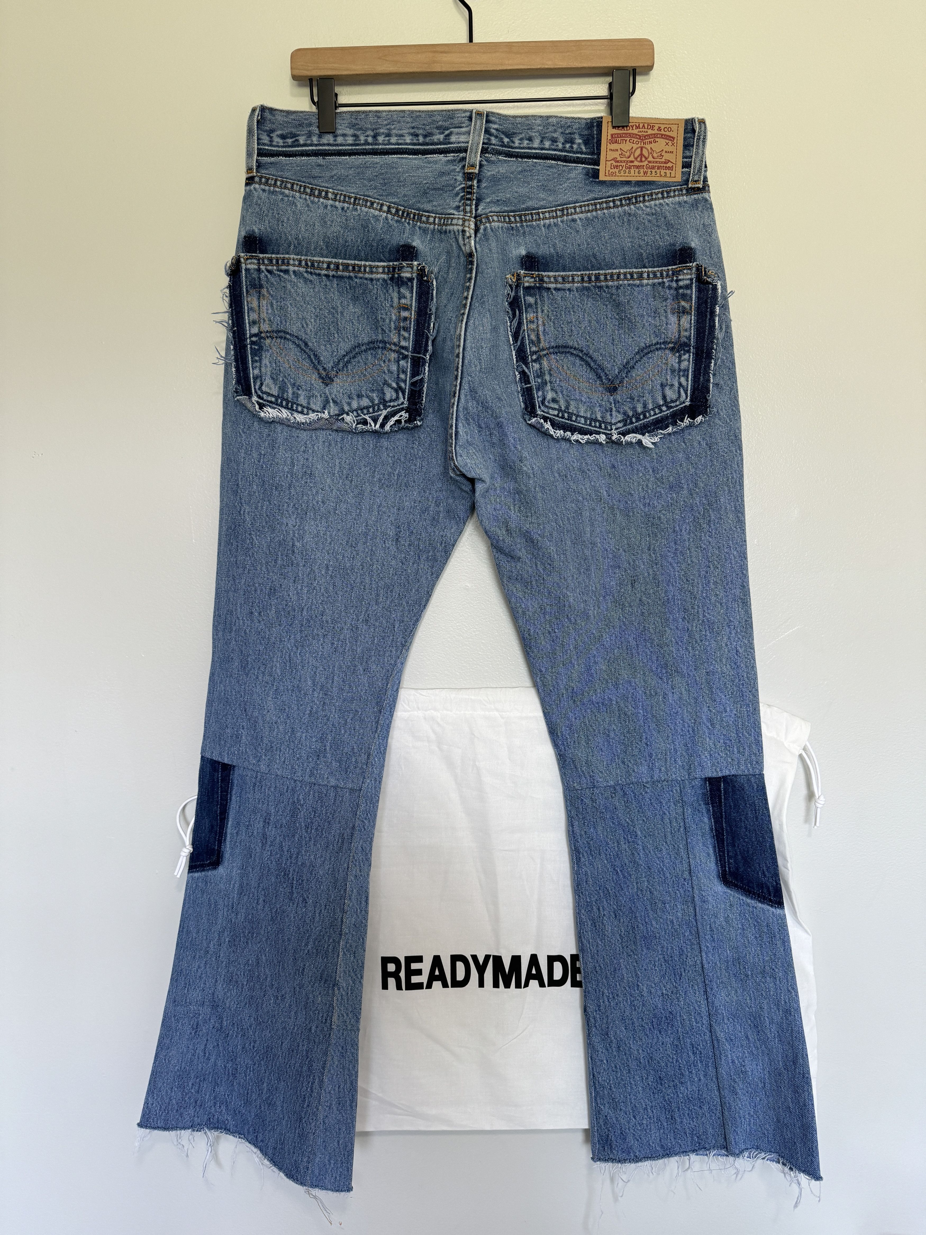 image of Readymade Japan Reconstructed Flare Denim Jeans New $1,350, Men's