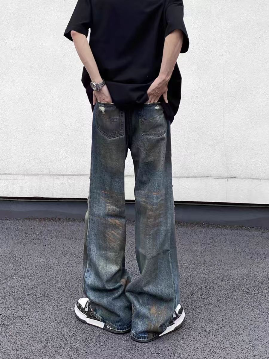 Vintage High street wasteland style ripped tie-dye baggy jeans Size US 32 / EU 48 - 4 Thumbnail