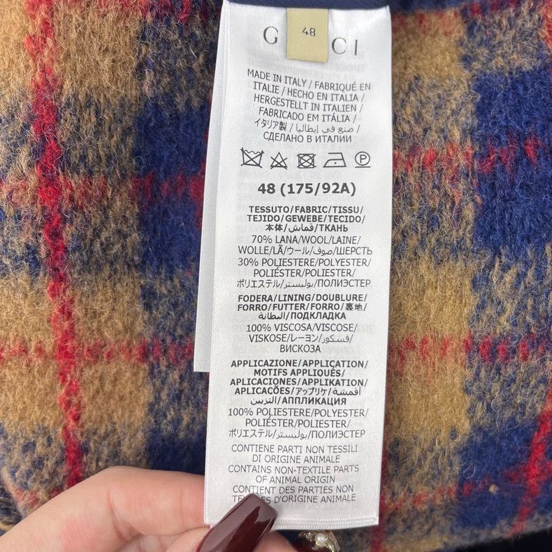 Gucci Gucci Brown plaid double Glogo wool tweed jacket 2502-Nexta Size US M / EU 48-50 / 2 - 6 Thumbnail