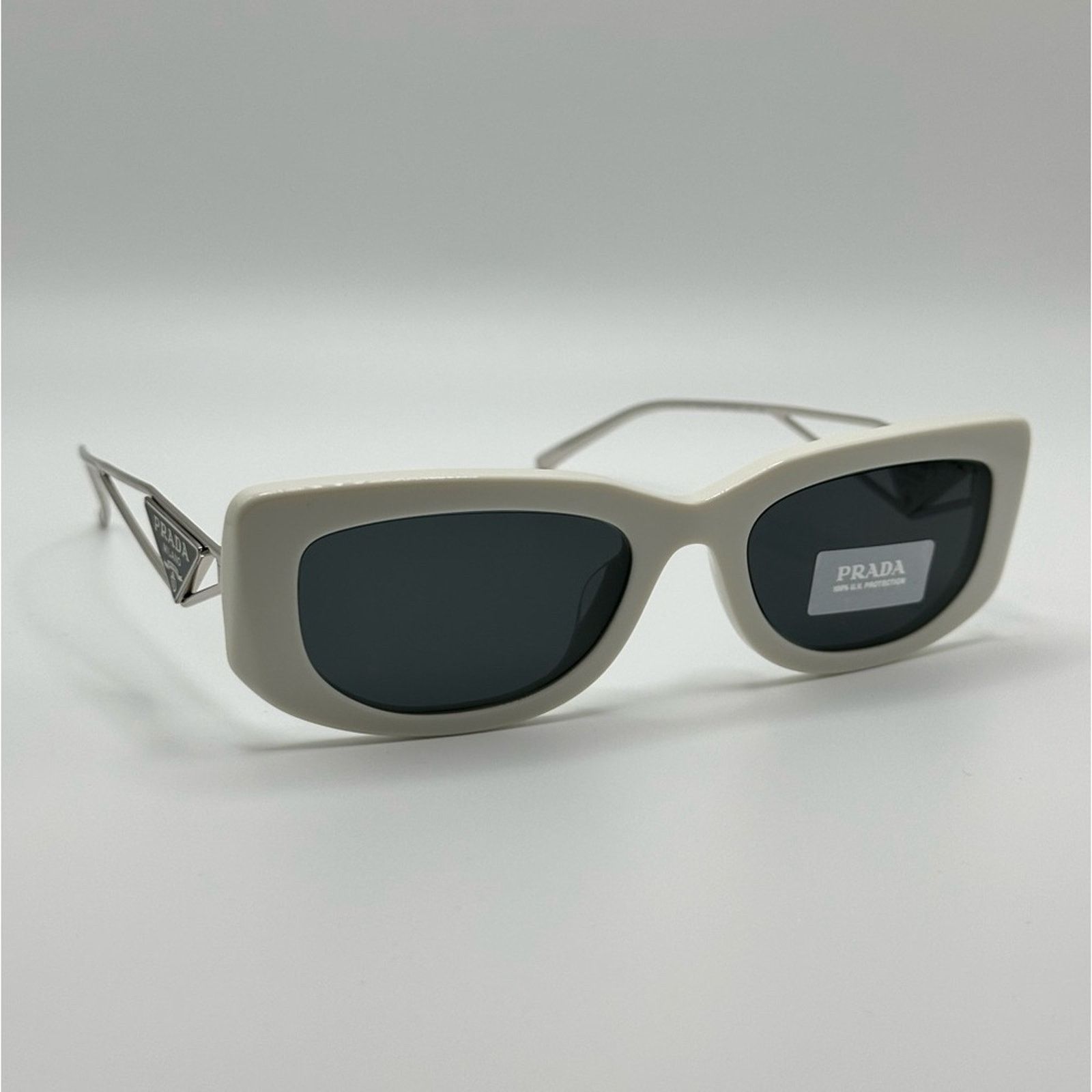 Prada NEW PRADA PR14YS 1425S0 Talc/Dark Grey Women Sunglasses Size ONE SIZE - 7 Thumbnail