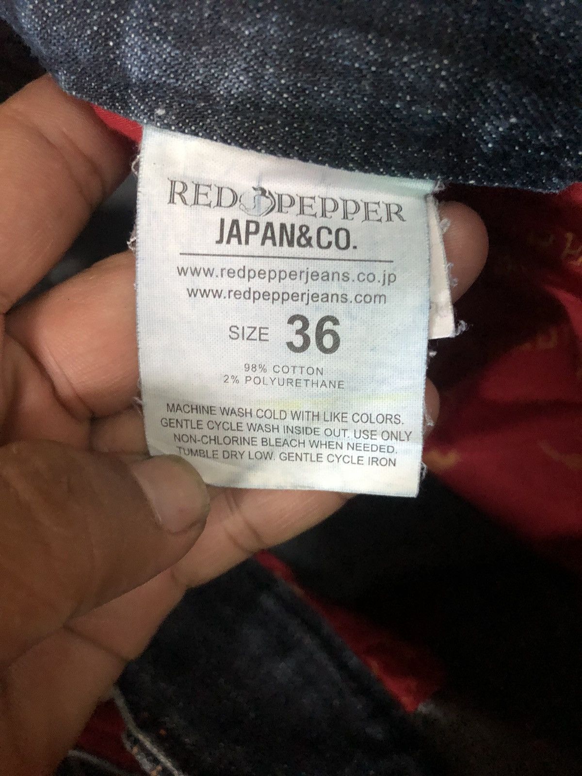 If Six Was Nine Red Pepper Skull Embroidered Motif Denim Pants Size US 38 / EU 54 - 4 Thumbnail
