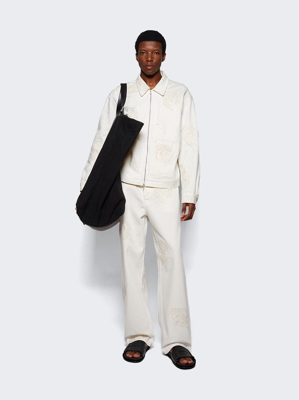 Dries Van Noten o1mle0226 Pine Embroidered Pants in Neutrals Size US 34 / EU 50 - 5 Thumbnail