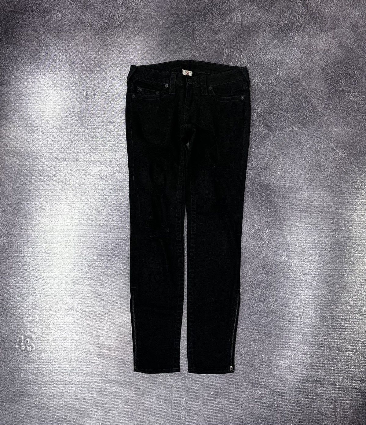 True Religion Vintage True Religion Y2K Women’s Ripped Black Skinny Jeans Size 27" / US 4 / IT 40 - 1 Thumbnail