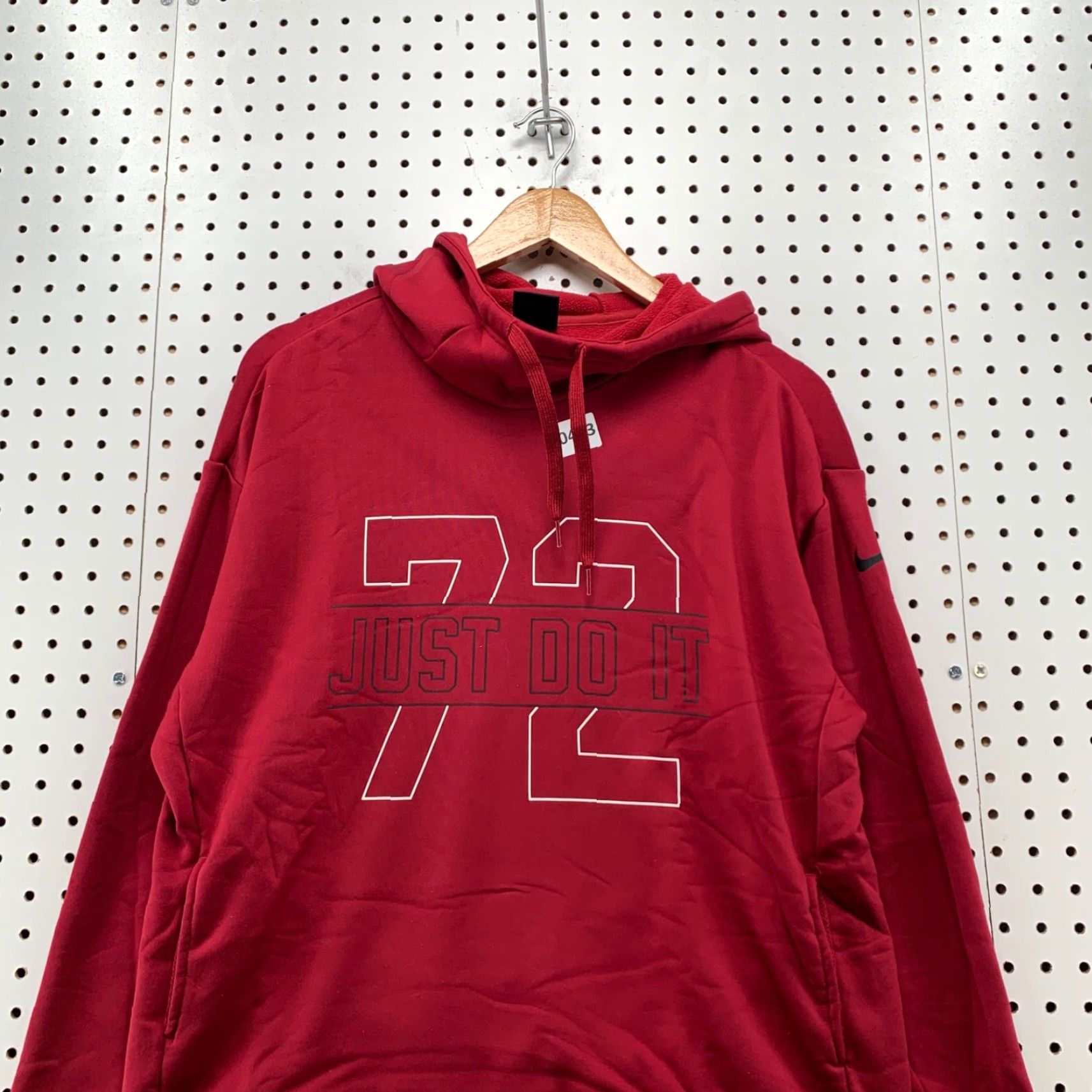Nike Nike Hoodie Mens Small Red JUST DO IT 72 Spell Out Hooded 22x24 Sweatshirt Size US S / EU 44-46 / 1 - 4 Thumbnail