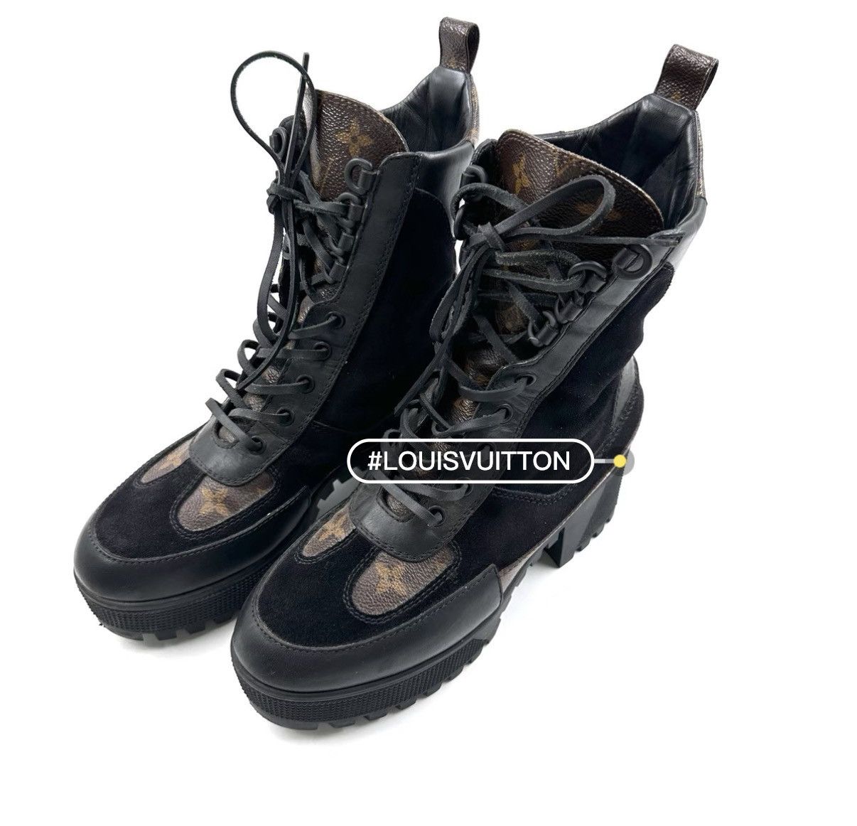 Louis Vuitton Louis Vuitton Suede-Paneled Platform Desert Boots K12 Size US 7 / IT 37 - 1 Thumbnail