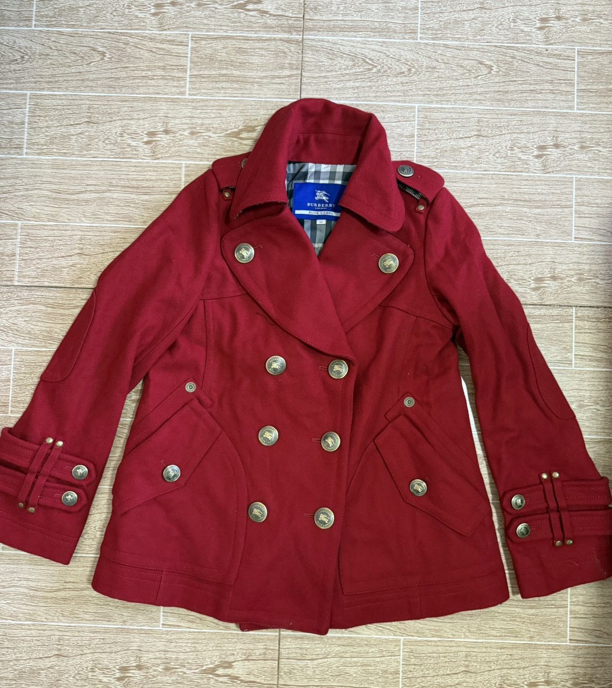 Burberry Burberry Blue Label Pea Coat Gold buttons Red Size XS / US 0-2 / IT 36-38 - 1 Thumbnail