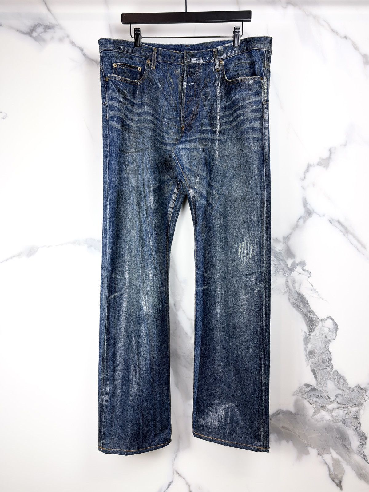 Dior × Hedi Slimane Dior Homme 08 'Luster' Wax Coated Denim Jeans