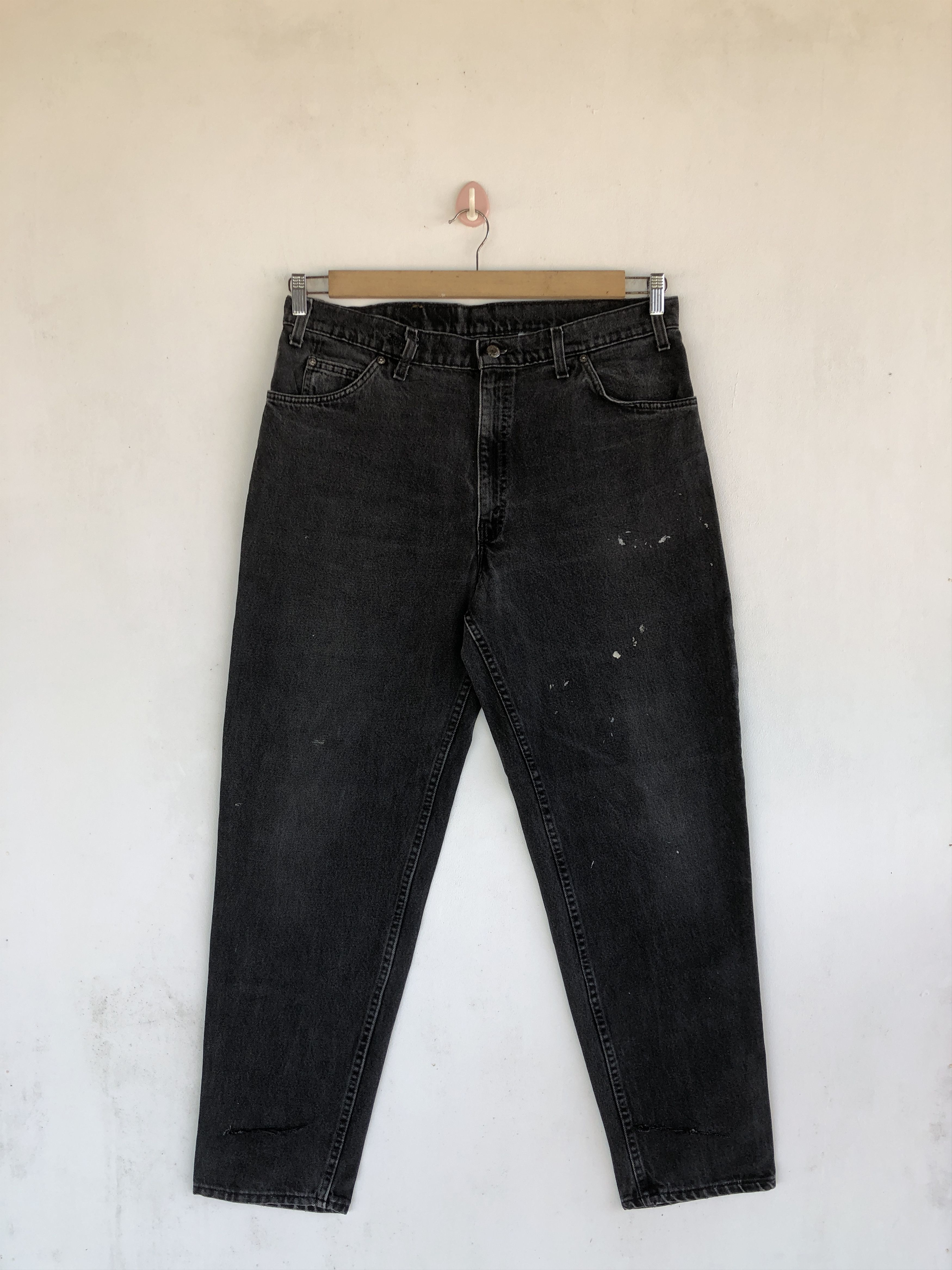 Levi's Vintage Levis 550 Jeans Faded Black Grunge Orange Tab Denim Size US 34 / EU 50 - 1 Thumbnail