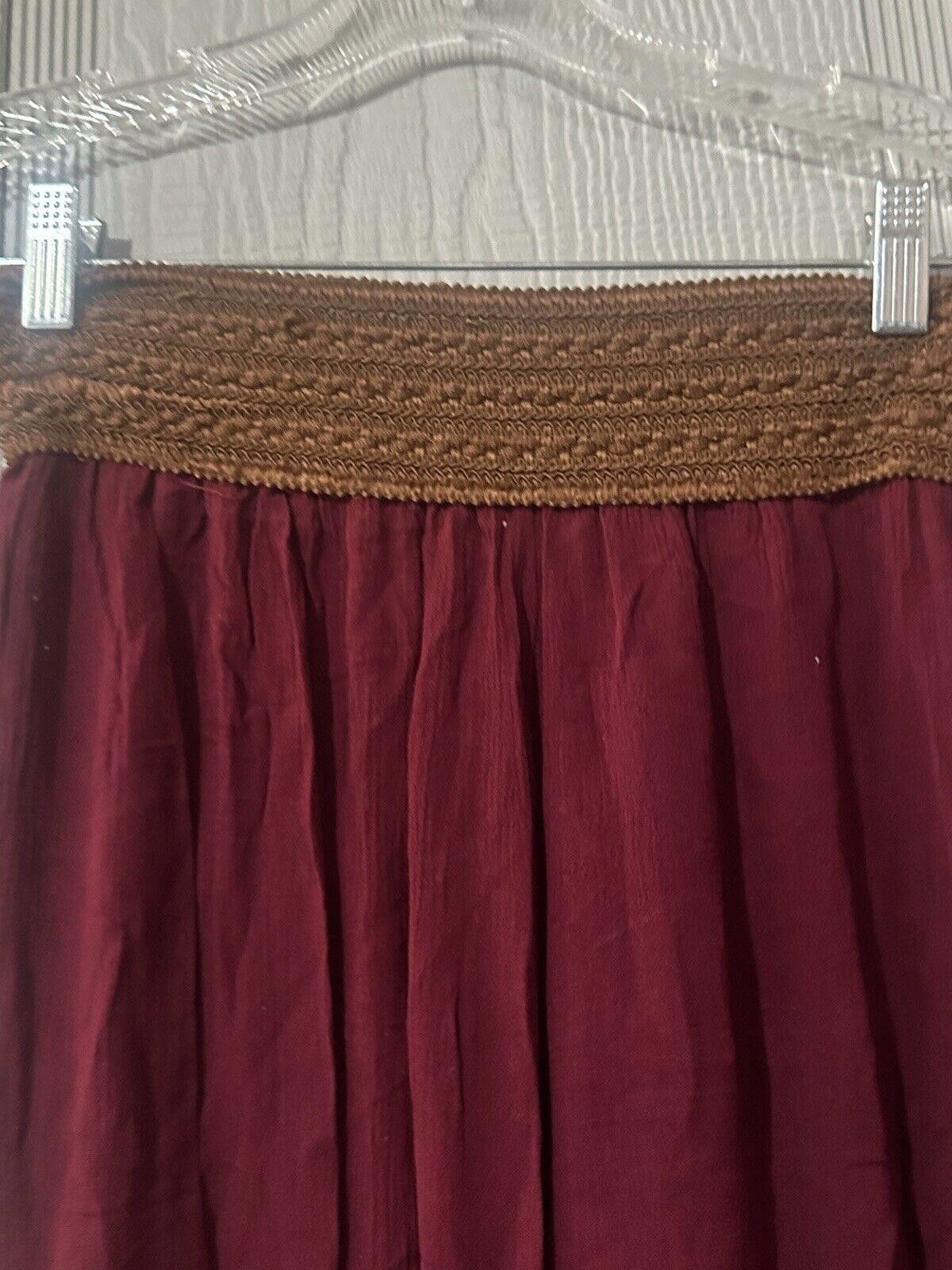 rue21 Rue 21 Women's Small Gauze Pants S Maroon Boho Size 28" / US 6 / IT 42 - 3 Thumbnail