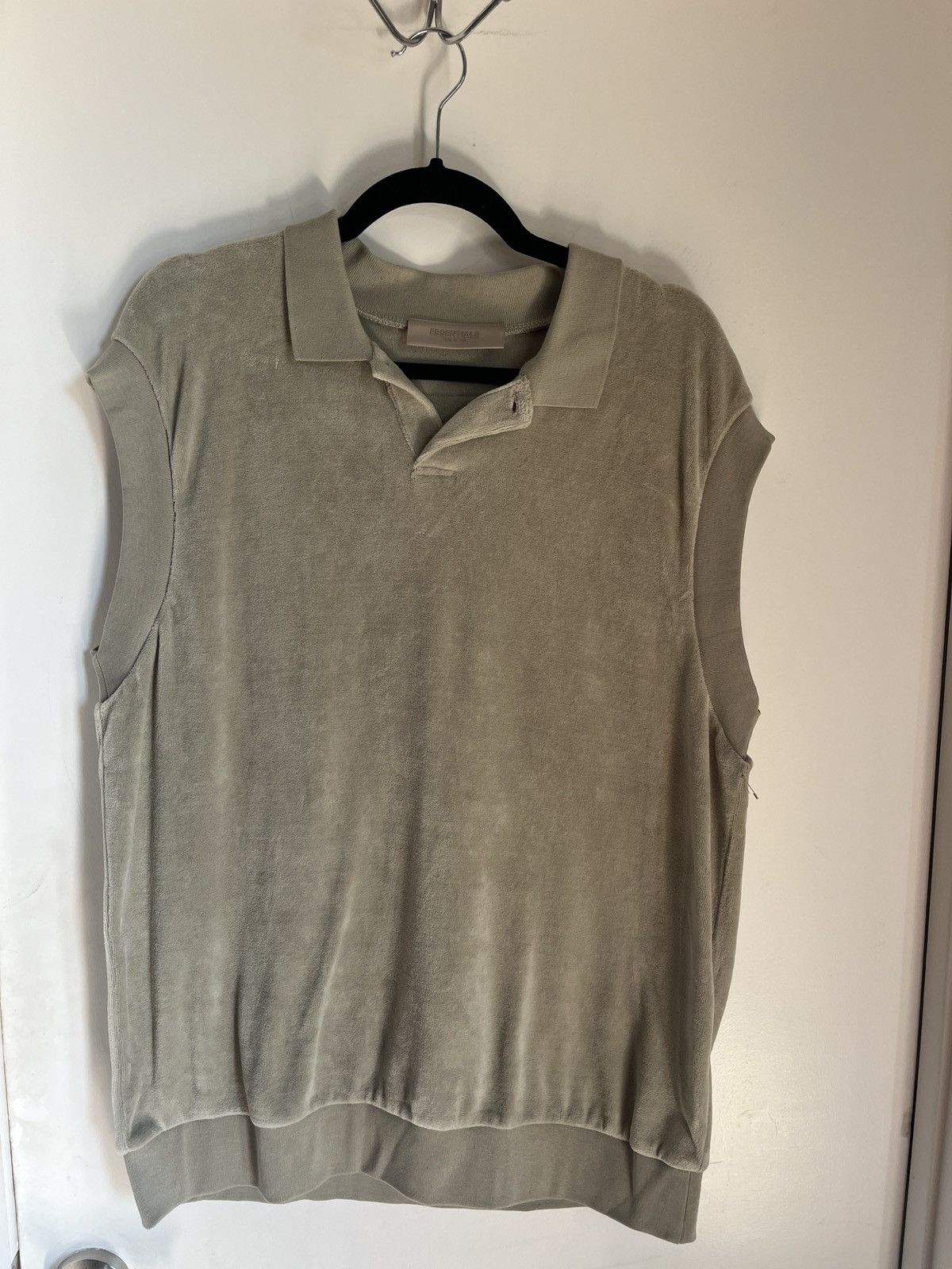 Fear of God NWT Fear of God Essentials Velour Sleeveless Polo Seafoam Size XL / US 12-14 / IT 48-50 - 1 Thumbnail