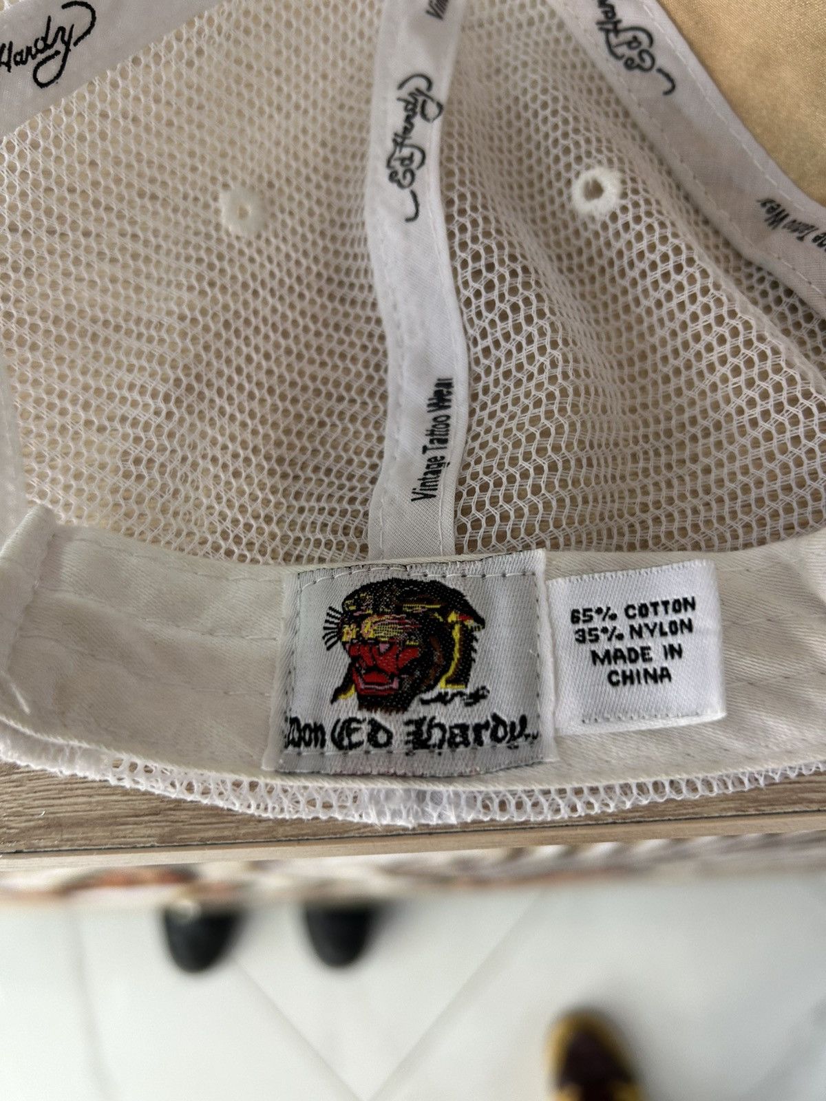 Ed Hardy Ed hardy beige skull Trucker Hat Size ONE SIZE - 4 Thumbnail