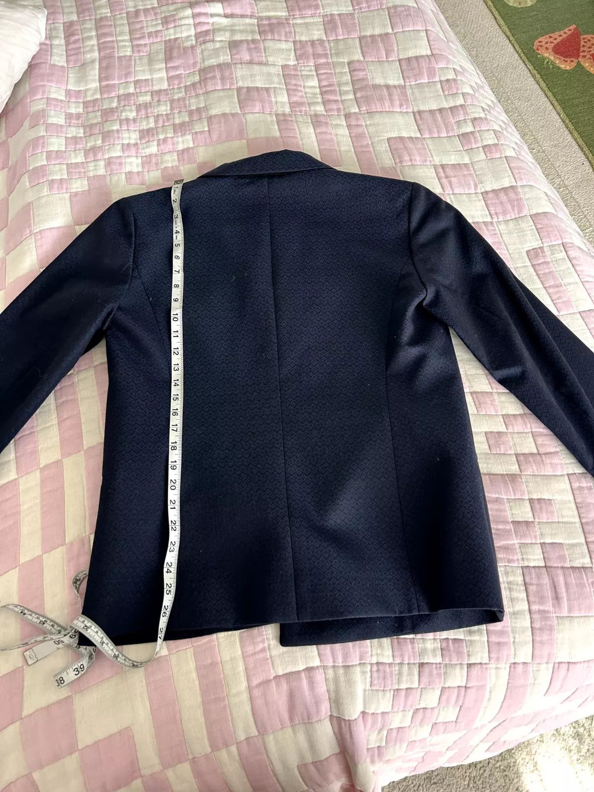Barneys New York Double Breasted Blue Patterned Blazer Jacket Size M / US 6-8 / IT 42-44 - 5 Thumbnail