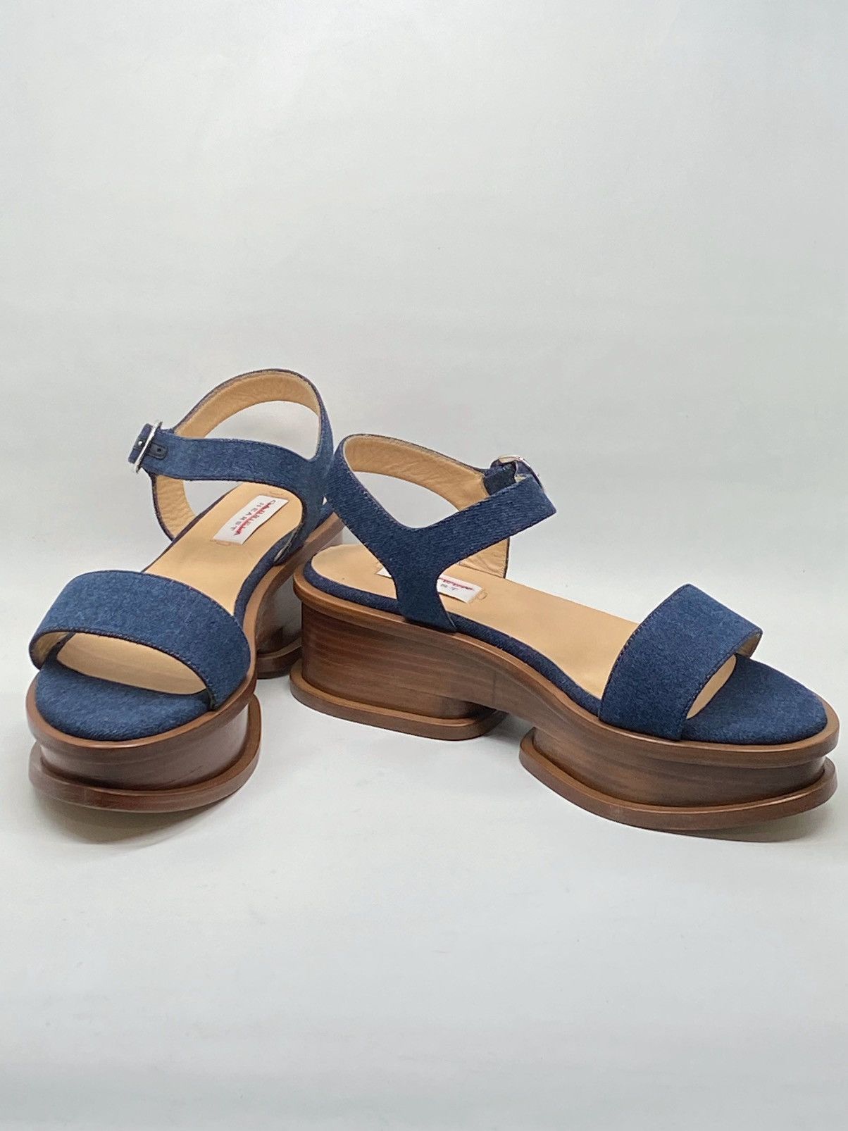 Gabriela Hearst Gabriela Hearst Michael 60MM Denim Wedge Sandals size 41.5 Size US 11.5 / IT 41.5 - 6 Thumbnail