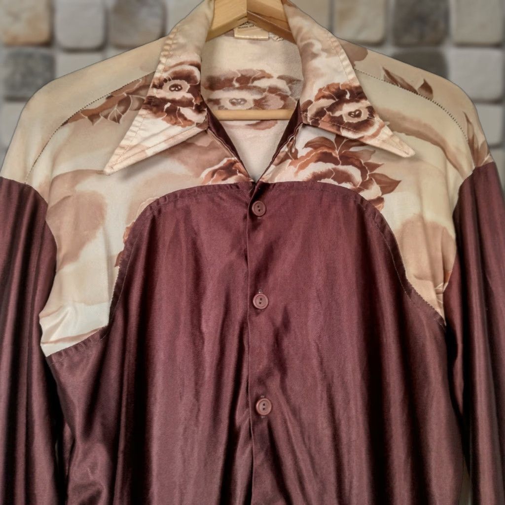 Vintage Vintage Yes Paul Howard California Western Shirt Men M Brown Floral Pointy Collar Country Size US M / EU 48-50 / 2 - 1 Thumbnail