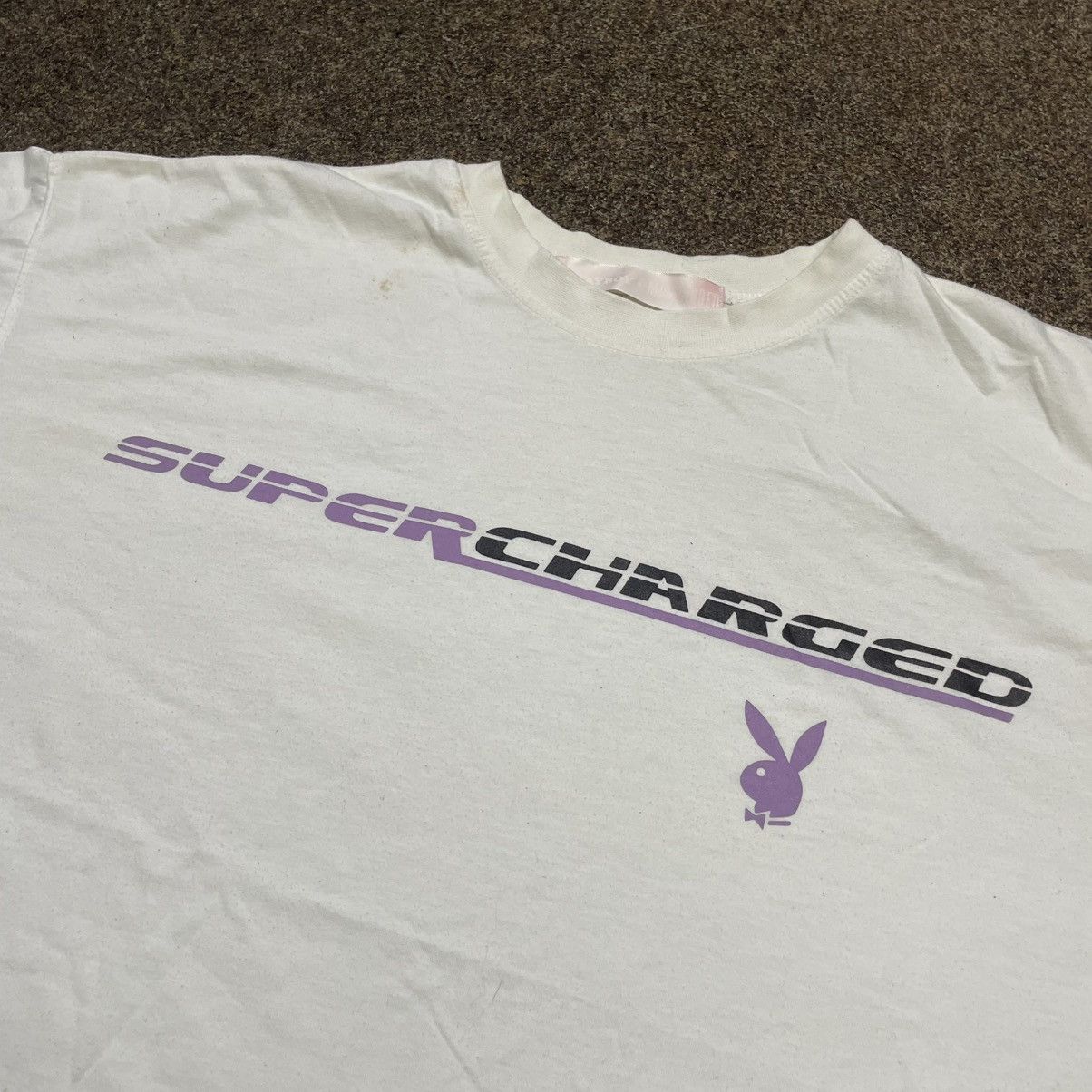 Vintage Y2K Supercharged Graphic Tee Sun Faded Streetwear Slim L Size US L / EU 52-54 / 3 - 4 Thumbnail