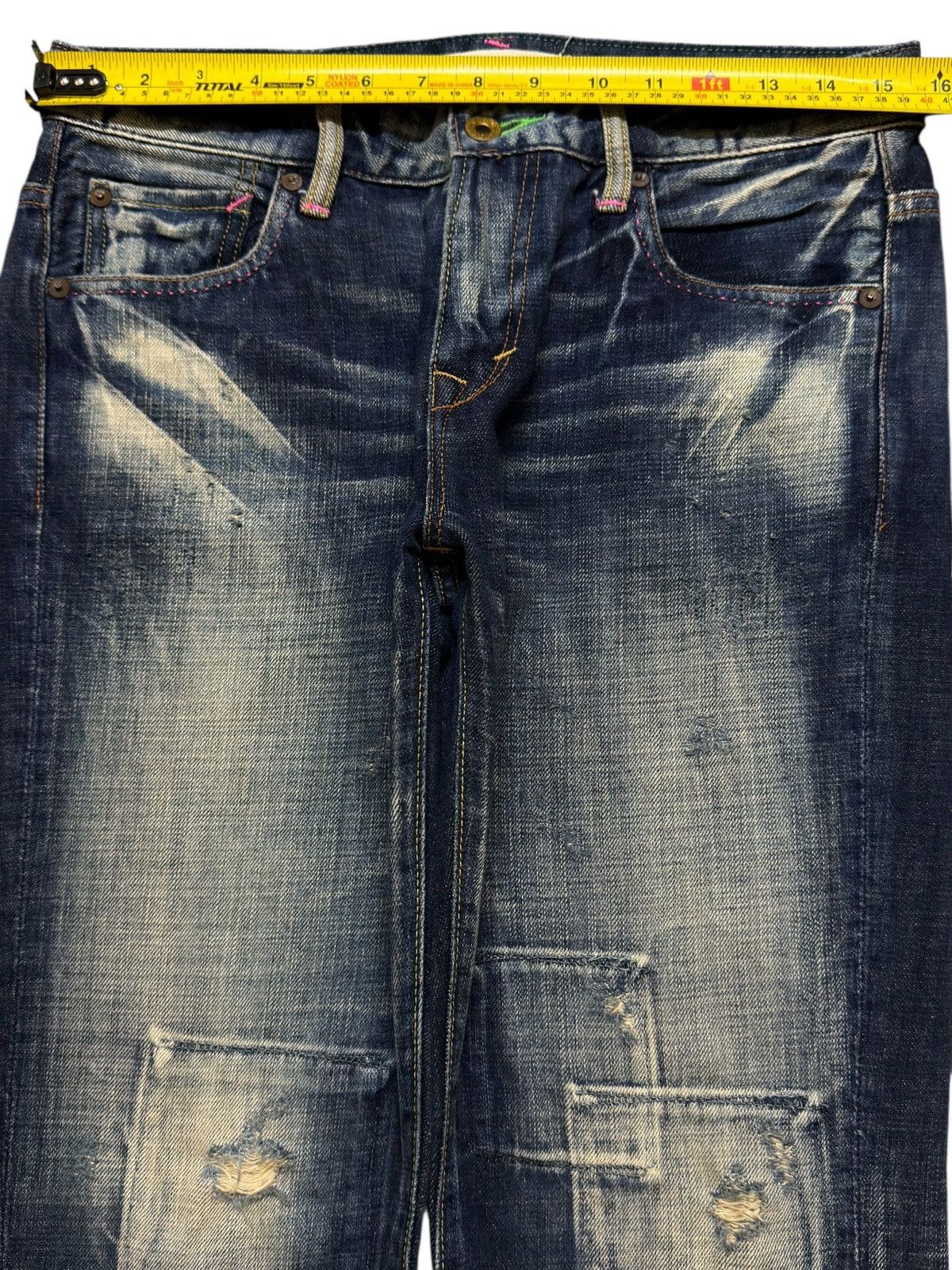 If Six Was Nine Vintage 90s Japanese Brand Blue Faded Wash Patches Style Size US 31 - 10 Thumbnail
