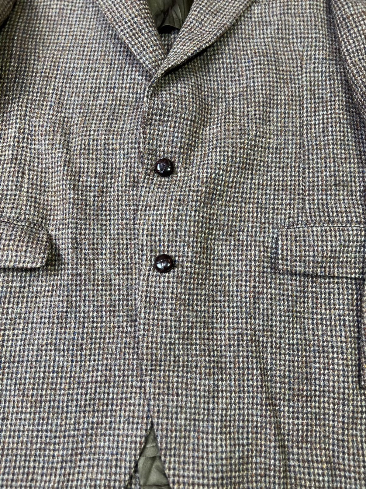 Harris Tweed Harris Tweed Stafford Blazer Brown Houndstooth Elbow Patch Size 46R - 4 Thumbnail
