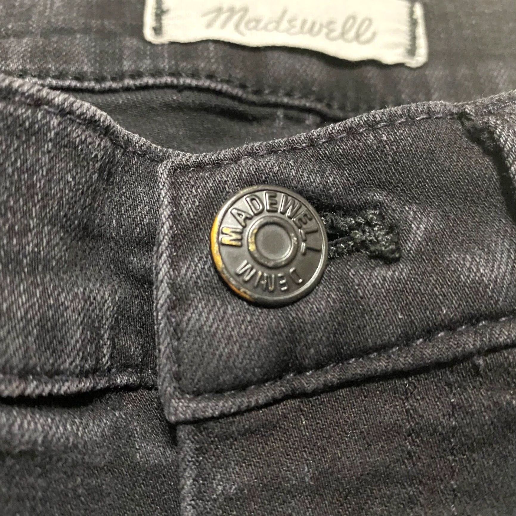 Madewell VINTAGE Madewell Jeans Black Denim Mid Rise Slim Straight Roadtripper Women 25 Jeans Size 42" / US 20 - 6 Thumbnail