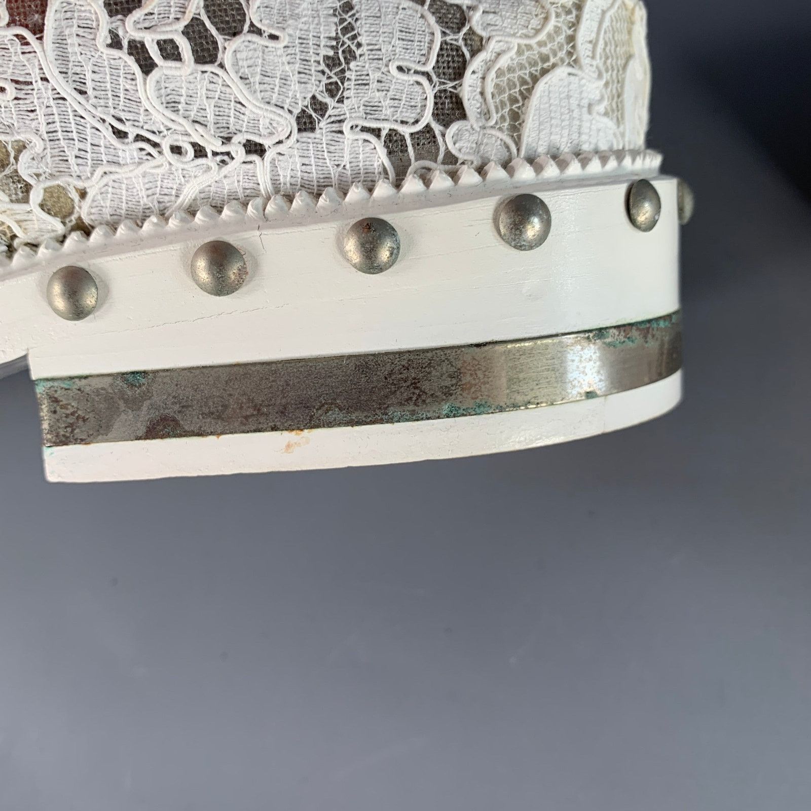 Givenchy GIVENCHY Size 10 White Leather Lace Studded Derby Shoes Size US 10 / IT 40 - 11 Thumbnail