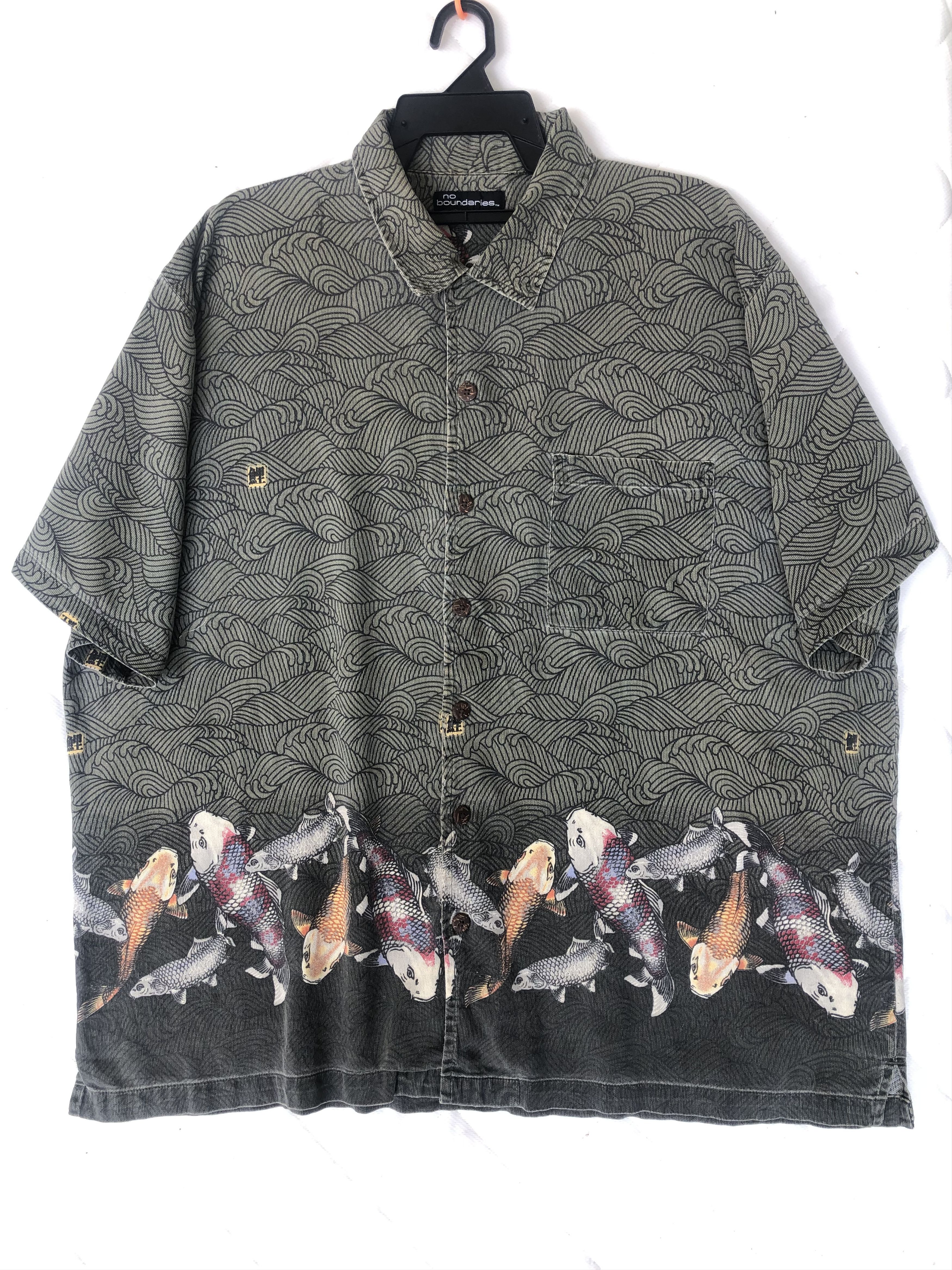 Vintage Vintage Hawaiian Fish KOI Japanese Style Shirt Size US XXL / EU 58 / 5 - 1 Thumbnail