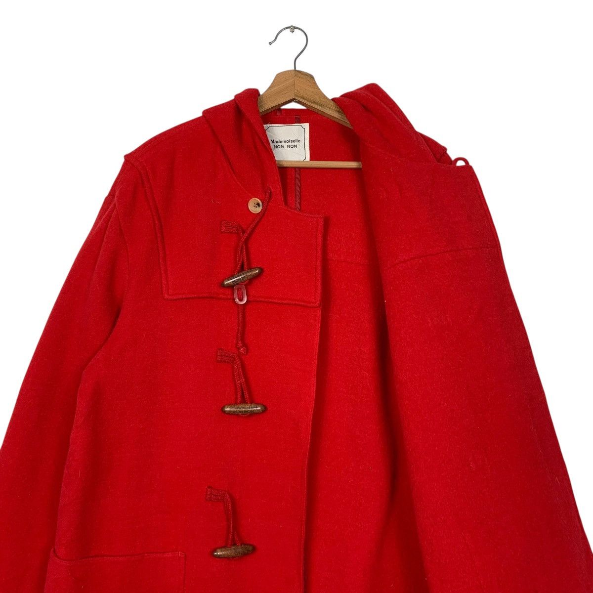 Japanese Brand Mademoiselle Non Non Red Wool Duffle Coat Size M / US 6-8 / IT 42-44 - 11 Thumbnail