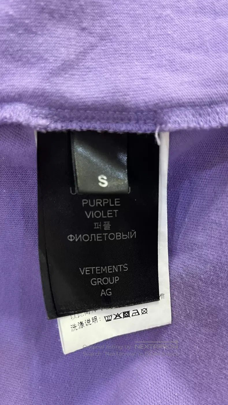 Vetements Vetements Purple T-Shirt, Size S Size US S / EU 44-46 / 1 - 5 Thumbnail