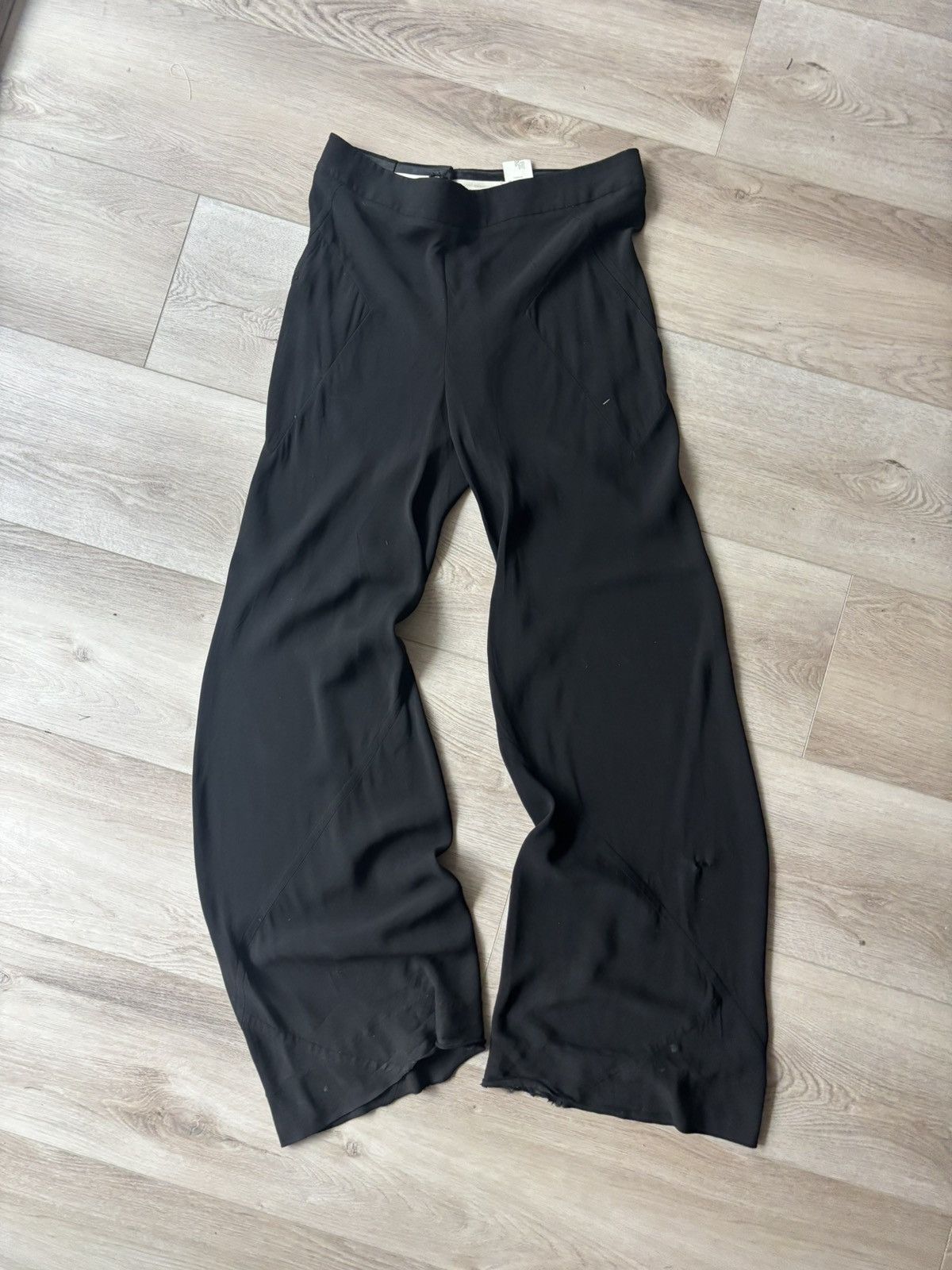 Rick Owens Rick Owens Mainline 2009 Black Viscose Flare Trousers IT 46 Size 32" / US 10 / IT 46 - 7 Thumbnail