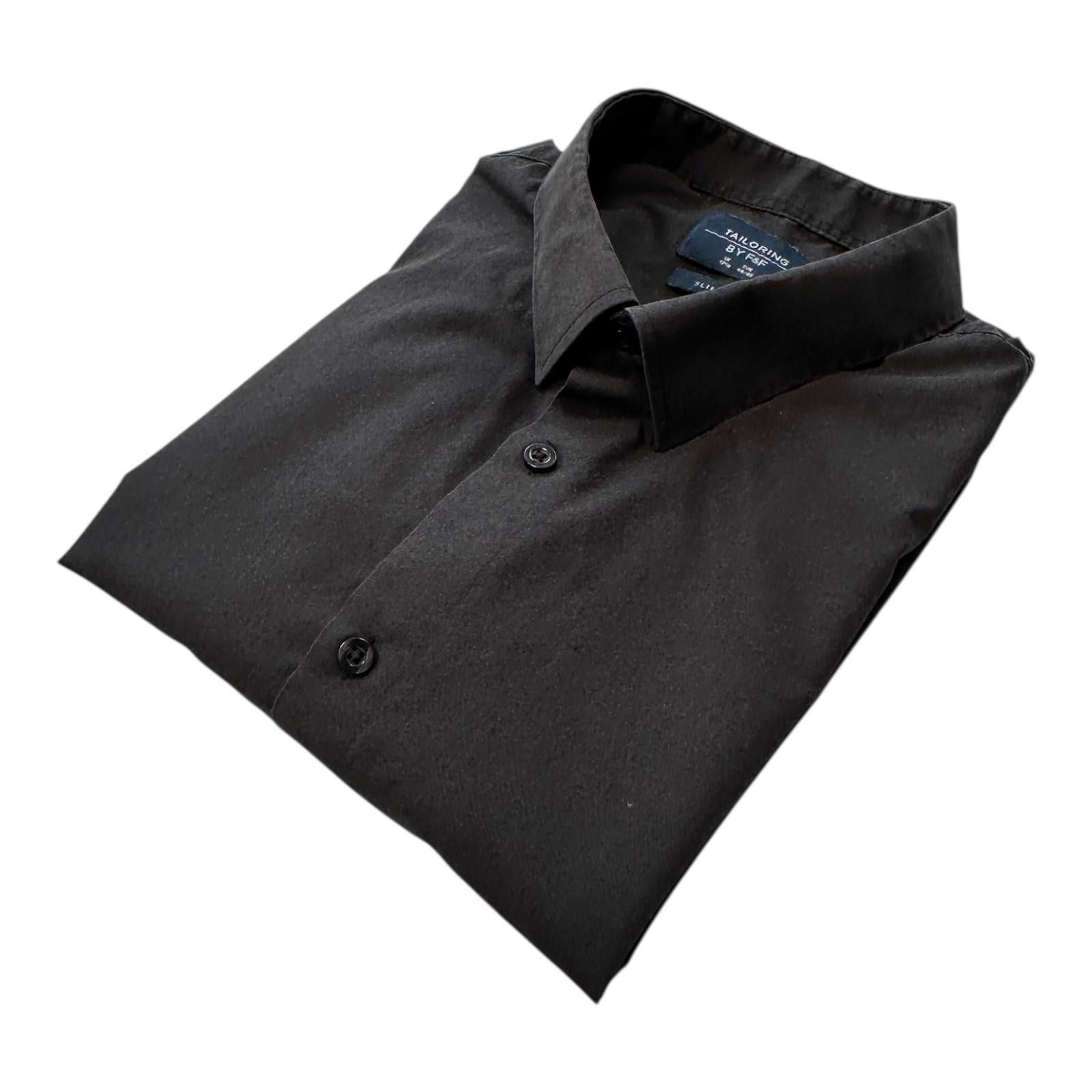 Other F&F Shirt Men's UK Size XL Black Long Sleeve Slim Fit Black Size US XL / EU 56 / 4 - 1 Thumbnail