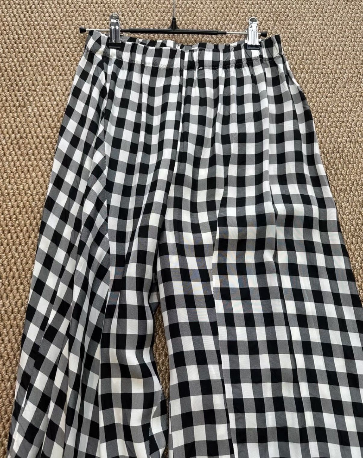 Comme des Garcons COMME des GARÇONS Black & White Plaid Wide-Leg Pants K23 Size 25" / US 0 / IT 36 - 4 Thumbnail
