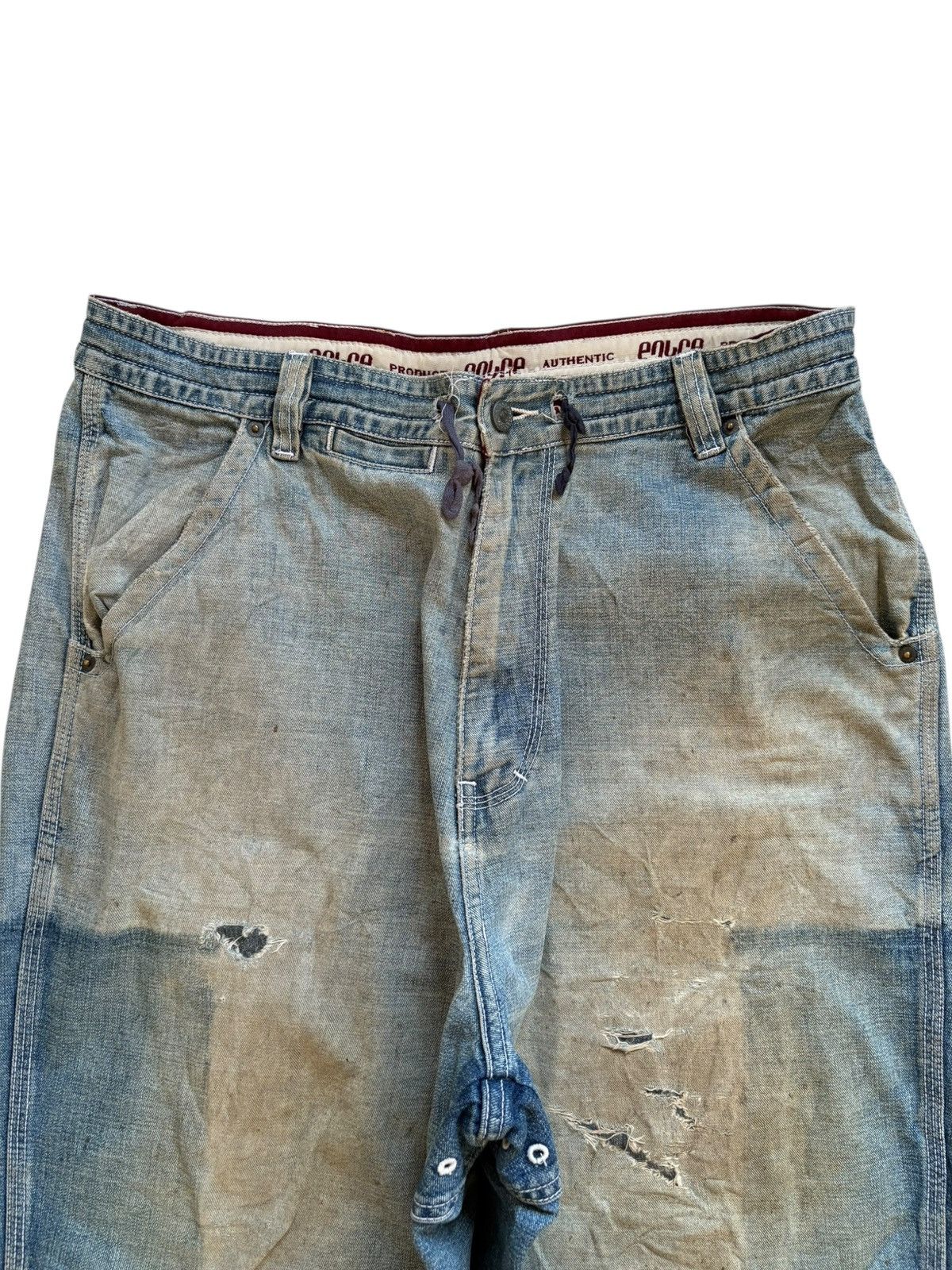 Enyce × Japanese Brand Vintage Japanese Brand Mud Wash Distress Rip Wide Leg Jean Size US 36 / EU 52 - 4 Thumbnail