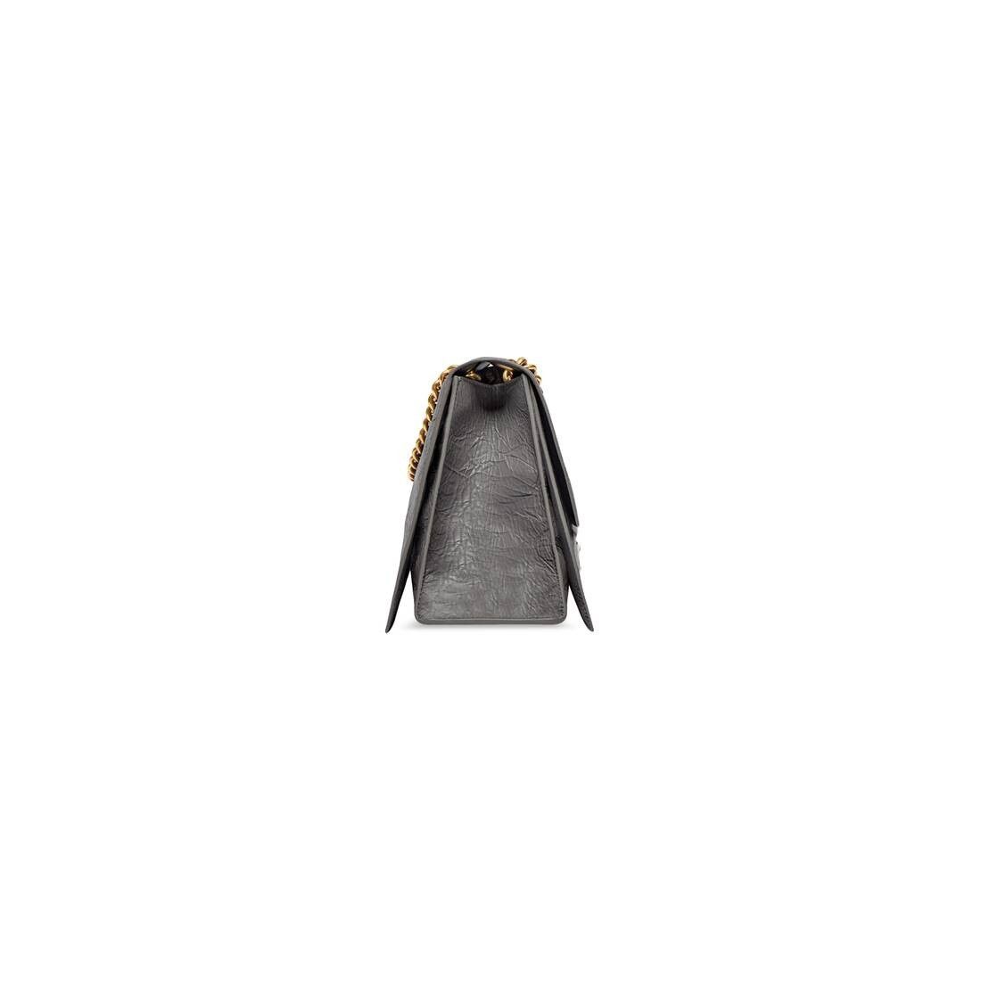 Balenciaga o1la1rc1a1125 Size: OS / Crush Medium Chain Bag in Dark Grey Size ONE SIZE - 6 Thumbnail