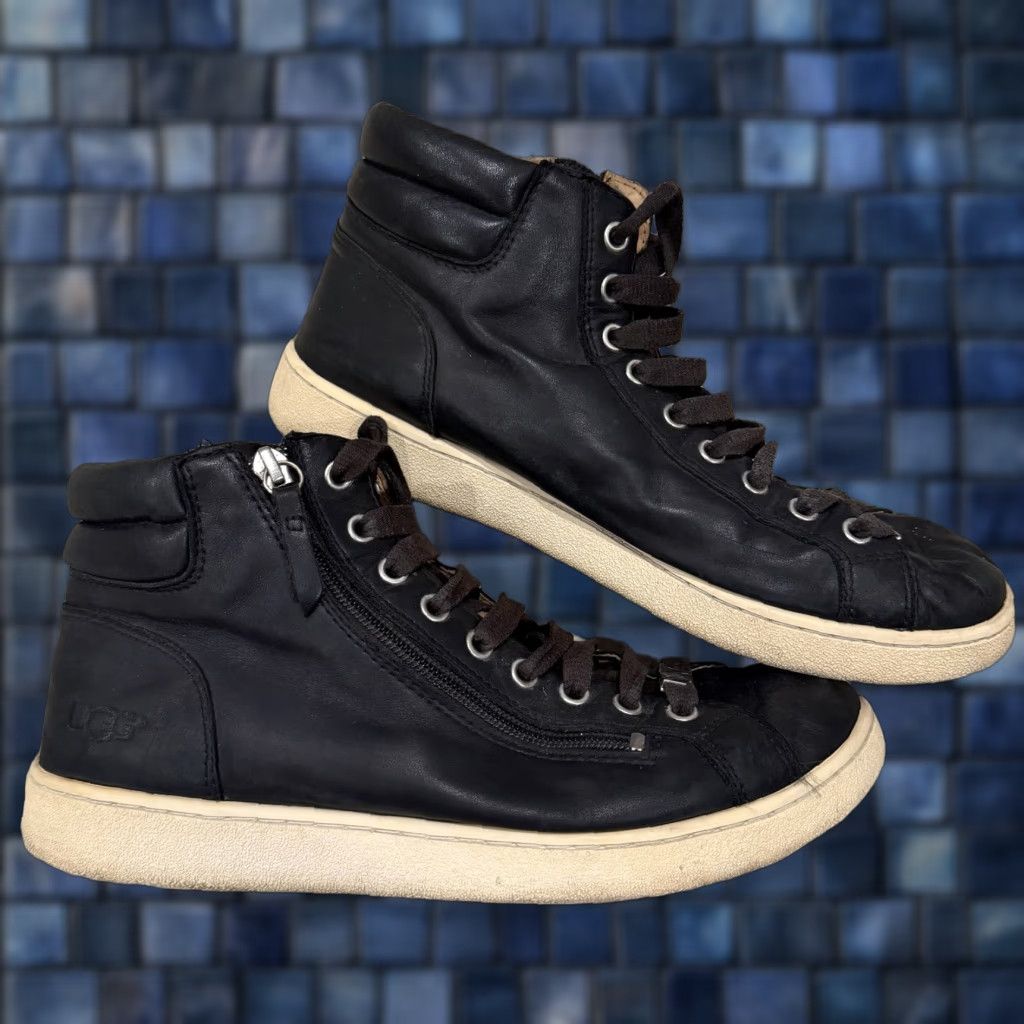 Ugg UGG Womens Sneaker High Top Leather Zip Lace Up Black Casual Comfort Shoes 10 US Womens Shoes Zipper Logo Athletic Walking Size M / US 6-8 / IT 42-44 - 1 Thumbnail